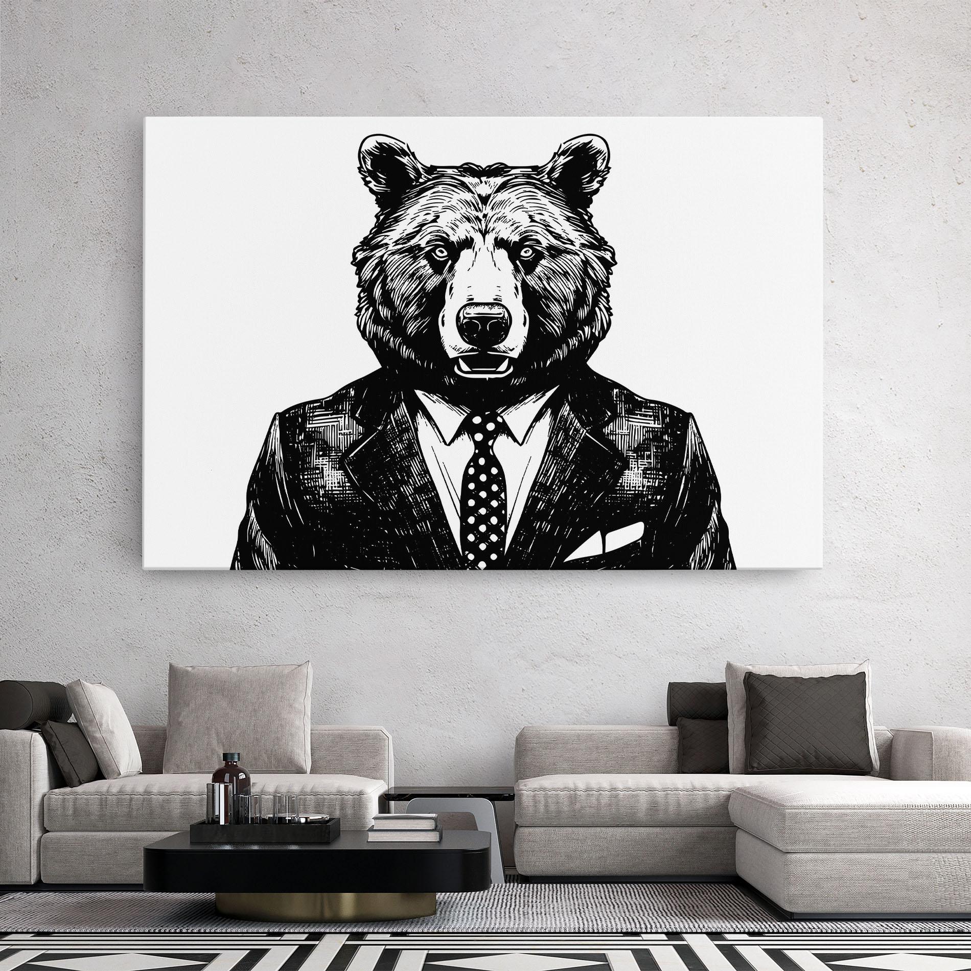 Vászonkép Bear In Suit mockup 2