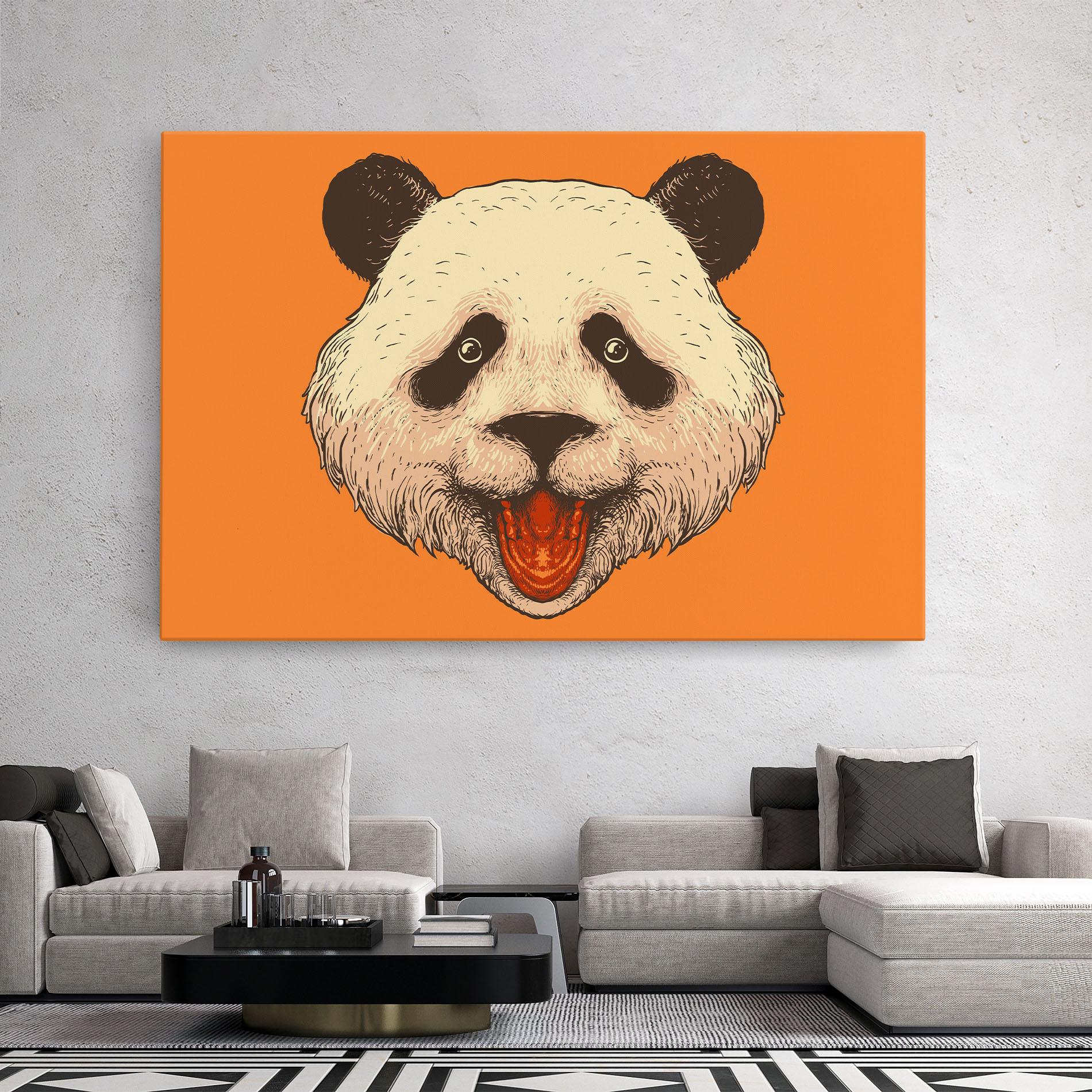 Vászonkép Panda On Orange mockup 2