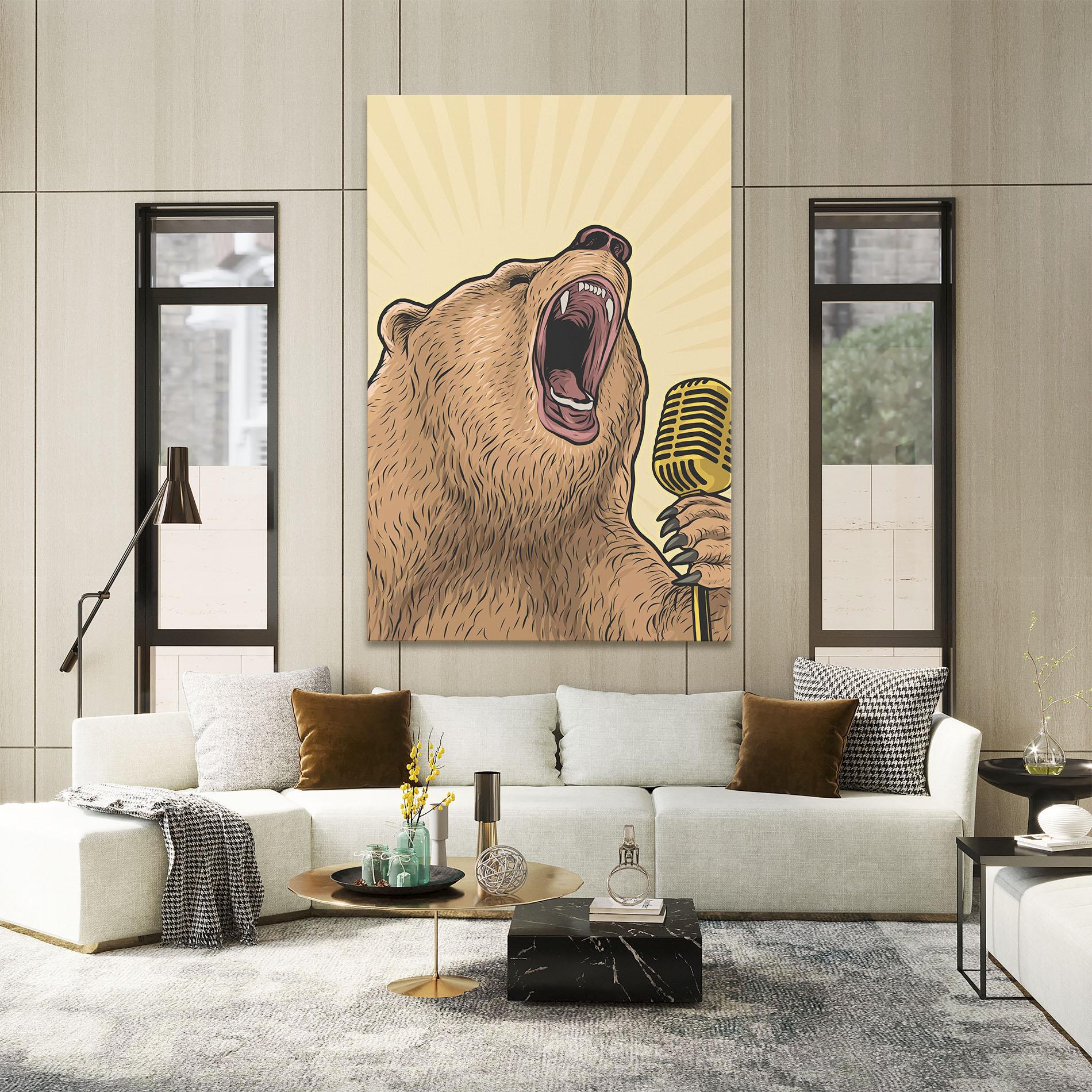 Vászonkép Bear Singing mockup 2