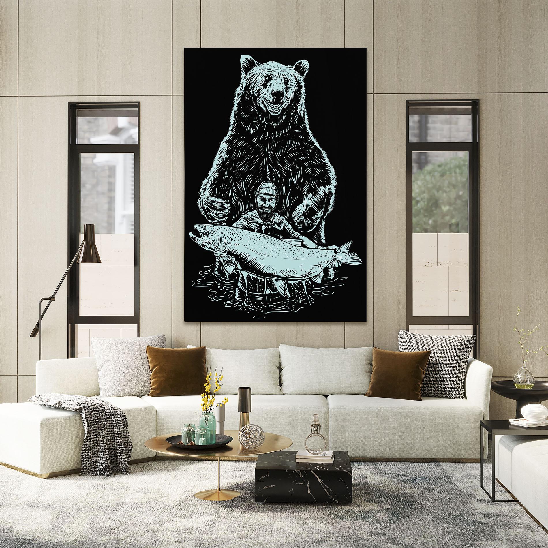 Vászonkép Fishing Bear mockup 2