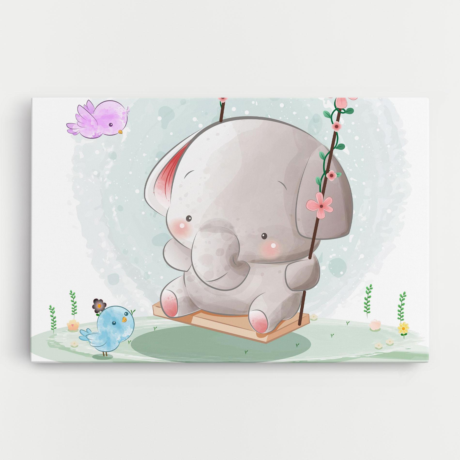 Vászonkép Bird Baby Elephant mockup 0