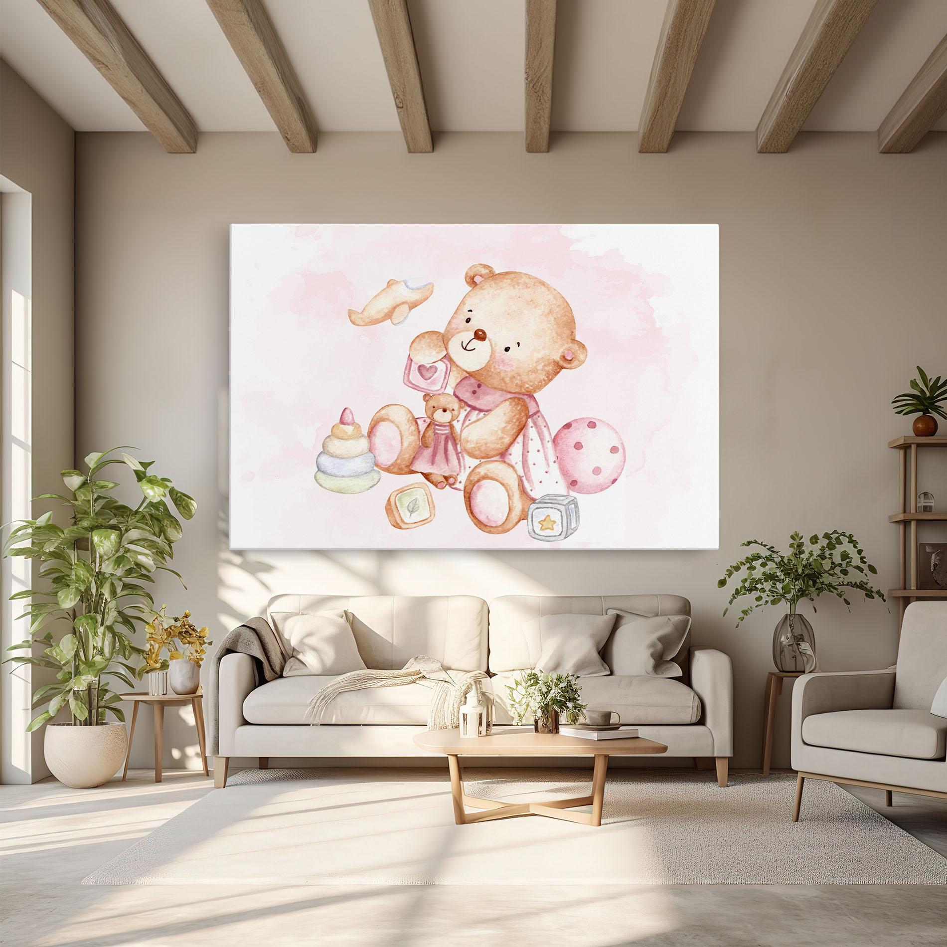 Vászonkép Bear With Toys mockup 6