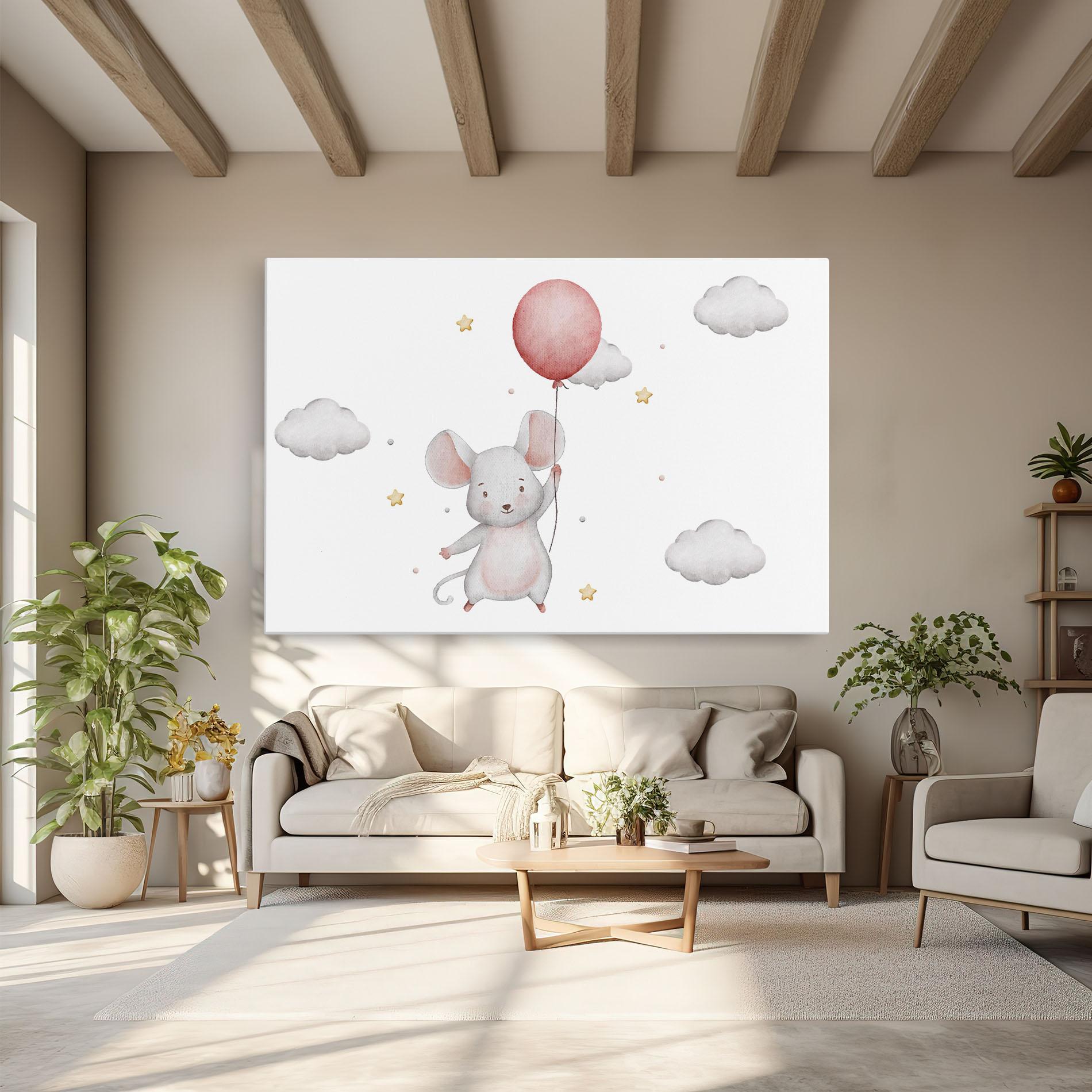 Vászonkép Mouse Balloon mockup 6