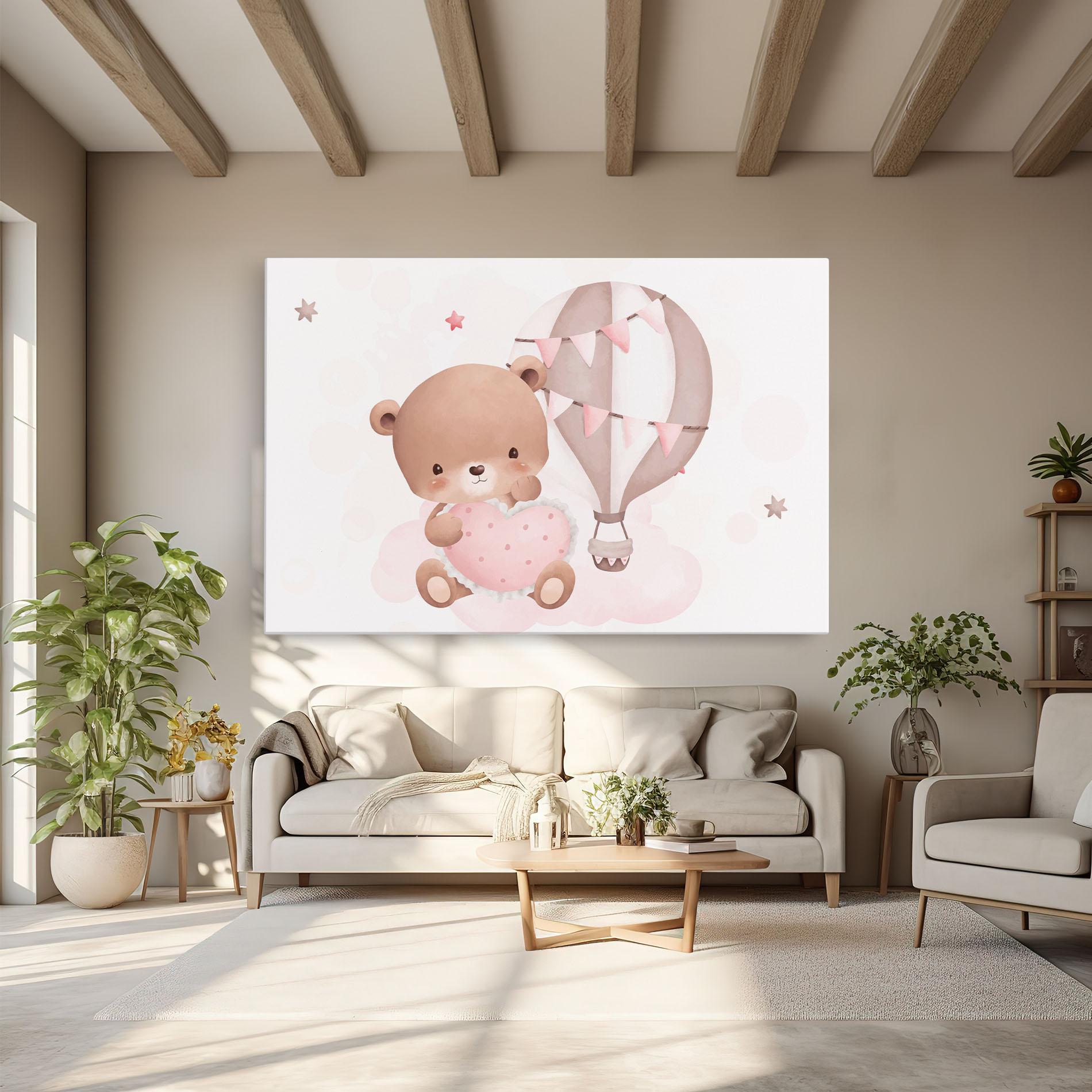 Vászonkép Pink Heart Bear mockup 6