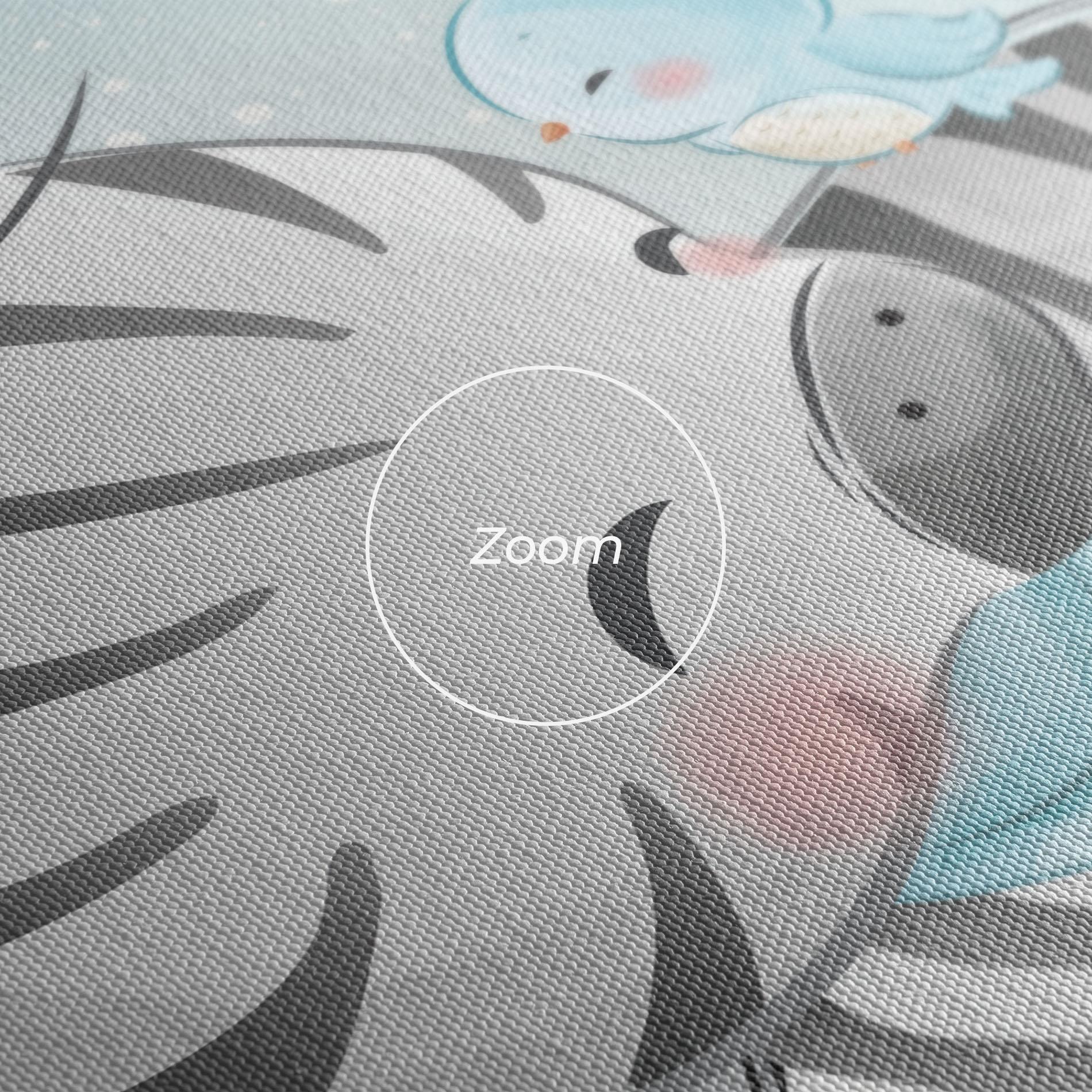 Vászonkép Zebra With Birds mockup 3