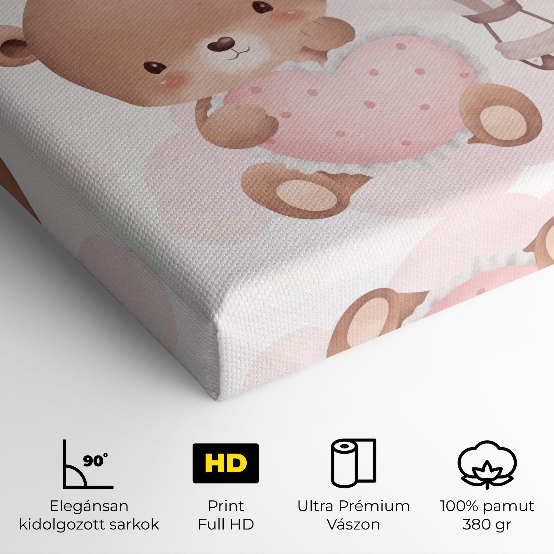 Vászonkép Pink Heart Bear mockup 4