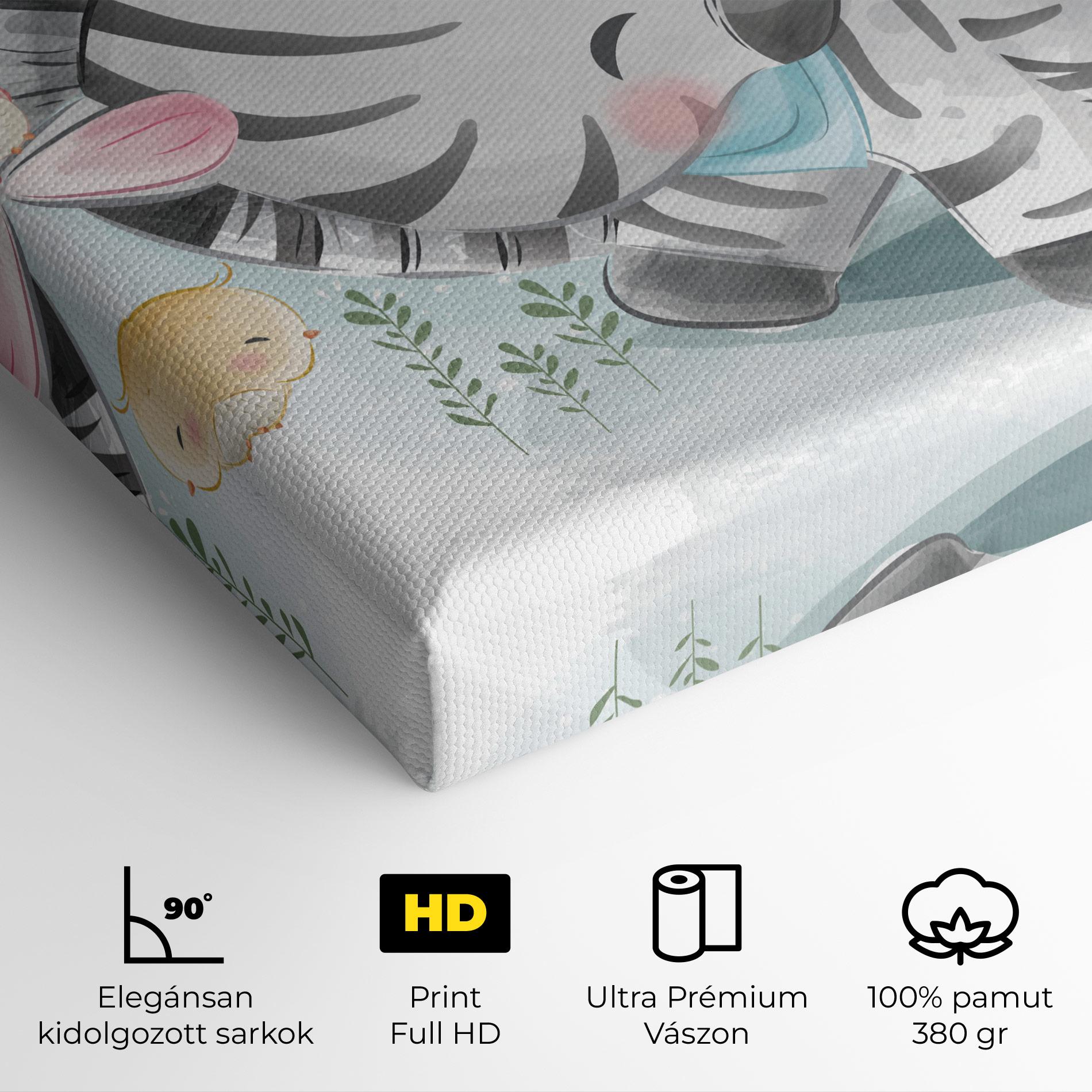 Vászonkép Zebra With Birds mockup 4