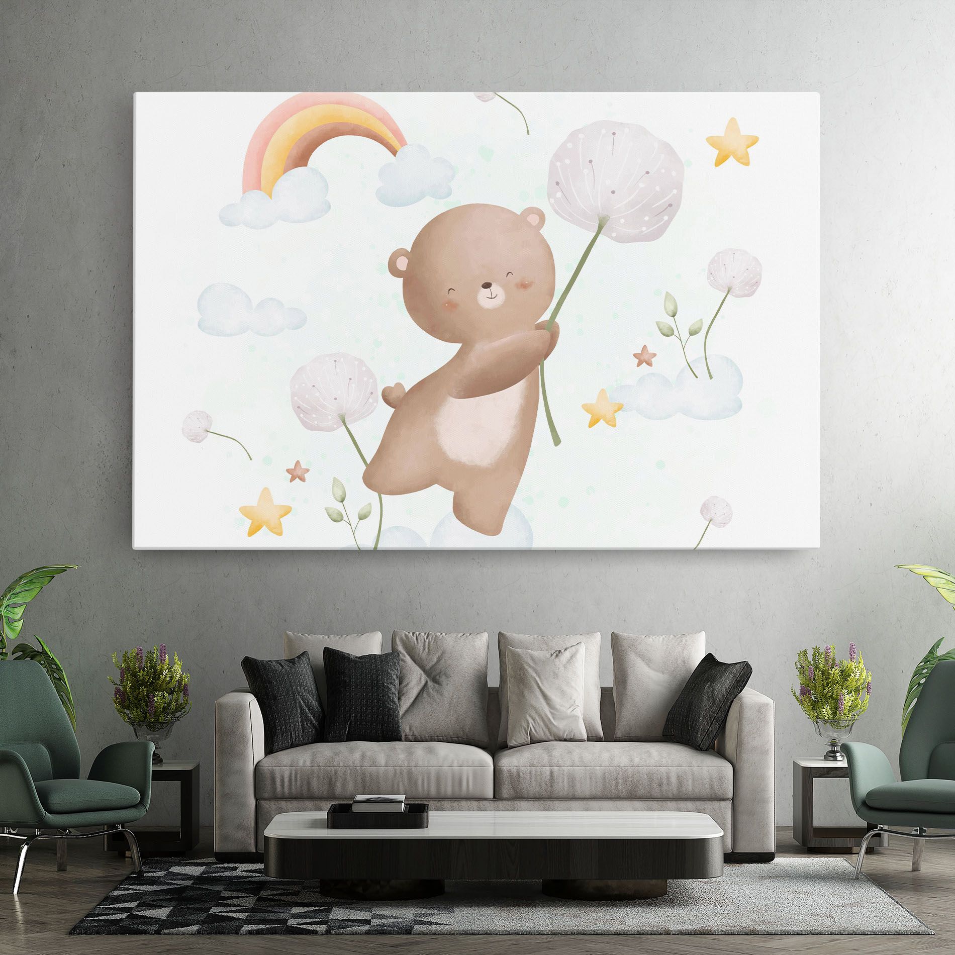 Bear Rainbow Art mockup 7