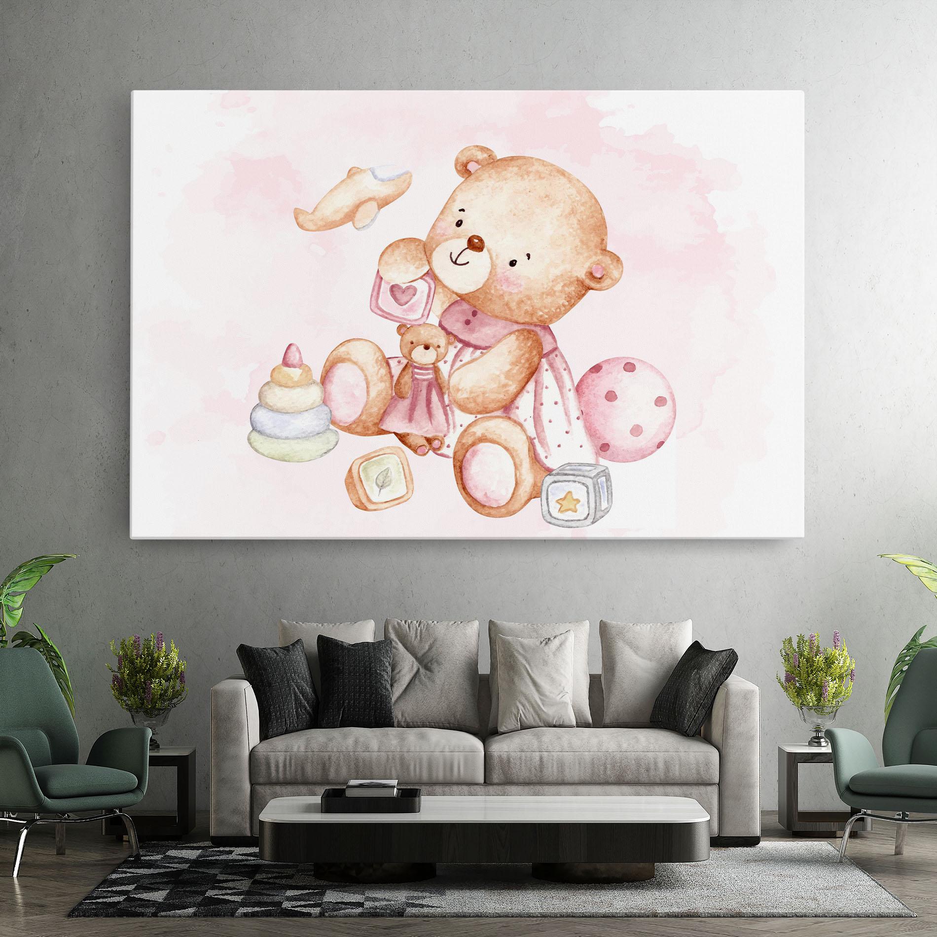 Vászonkép Bear With Toys mockup 7