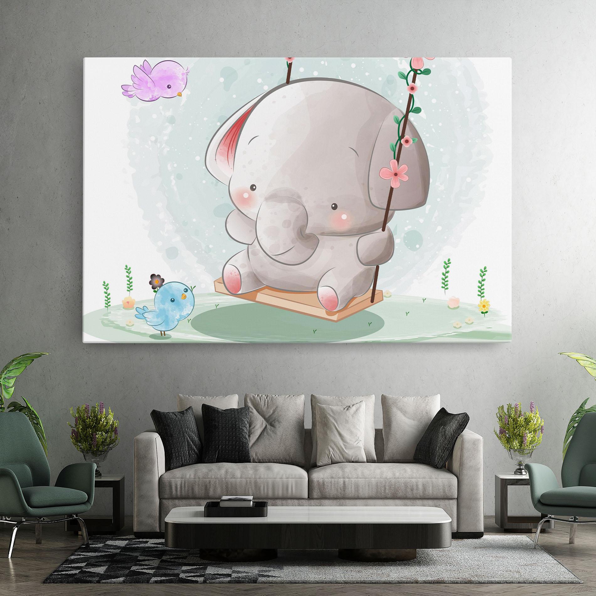 Vászonkép Bird Baby Elephant mockup 7