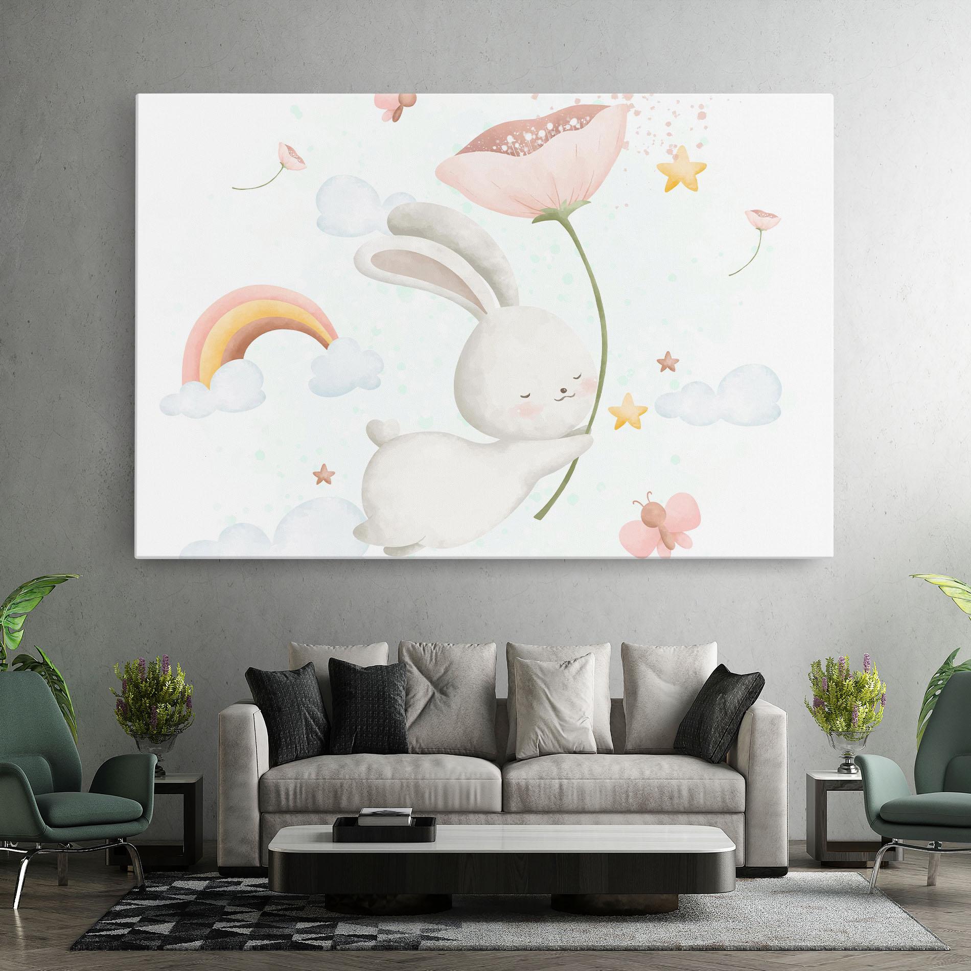 Vászonkép Spring Flower Bunny mockup 7