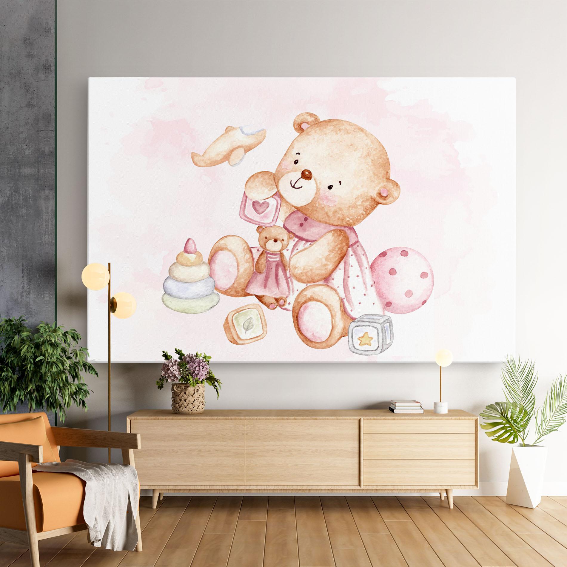 Vászonkép Bear With Toys mockup 9
