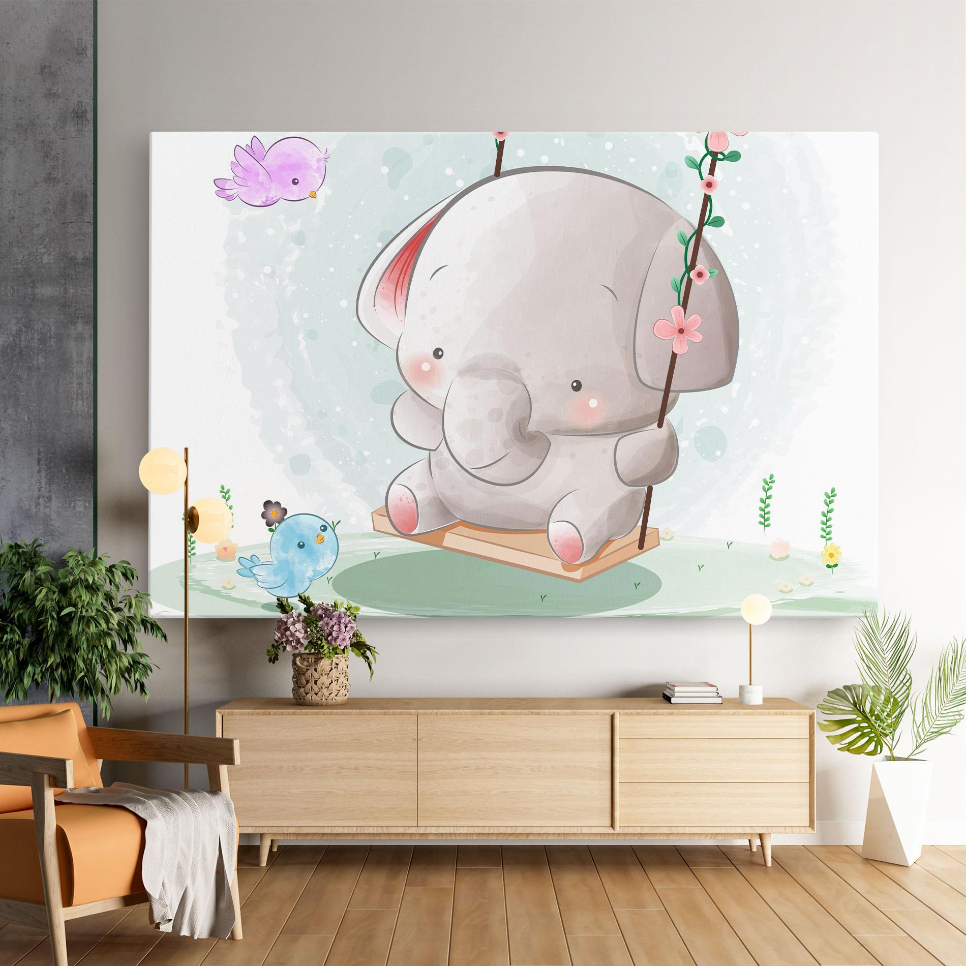 Vászonkép Bird Baby Elephant mockup 9