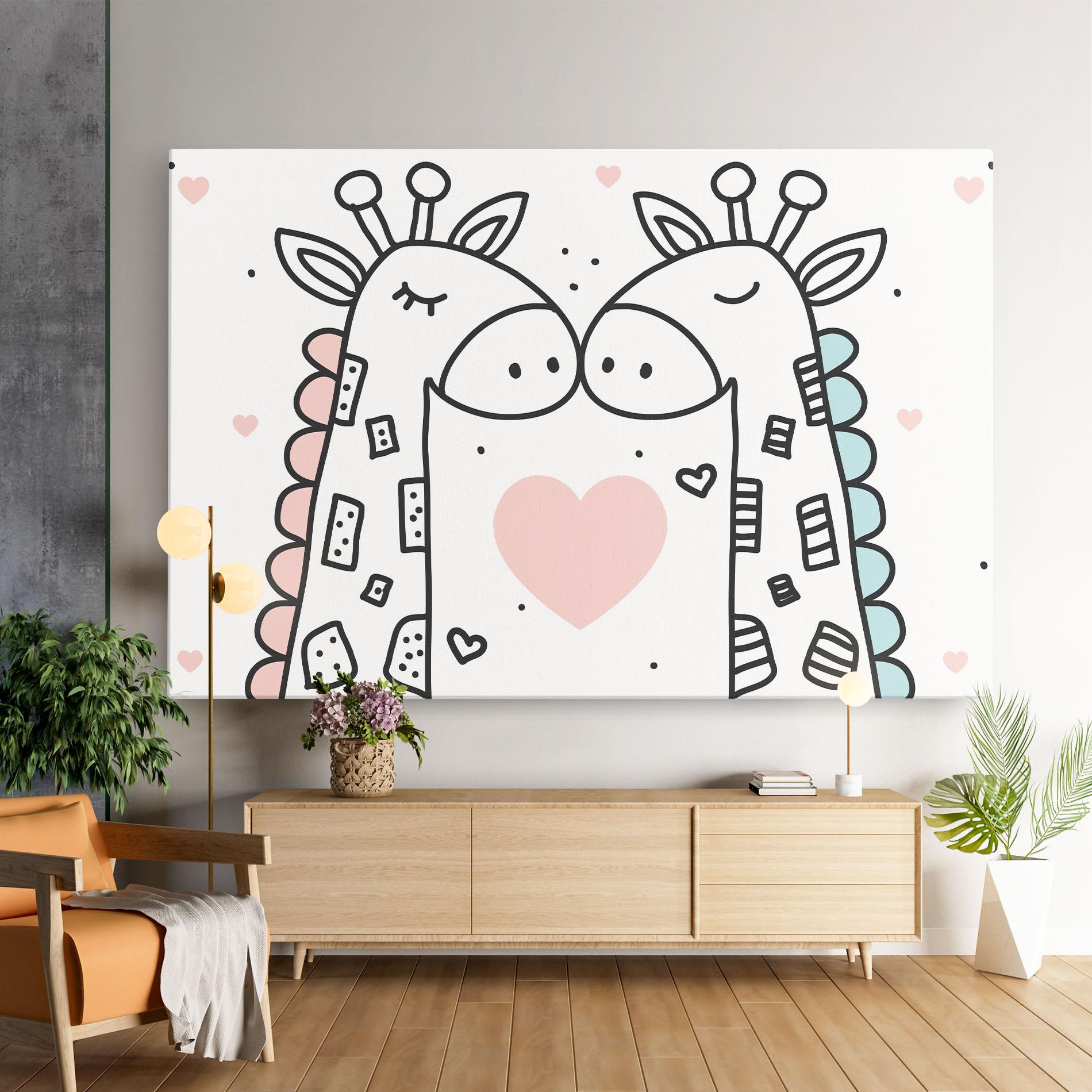 Vászonkép Giraffe Couple mockup 9
