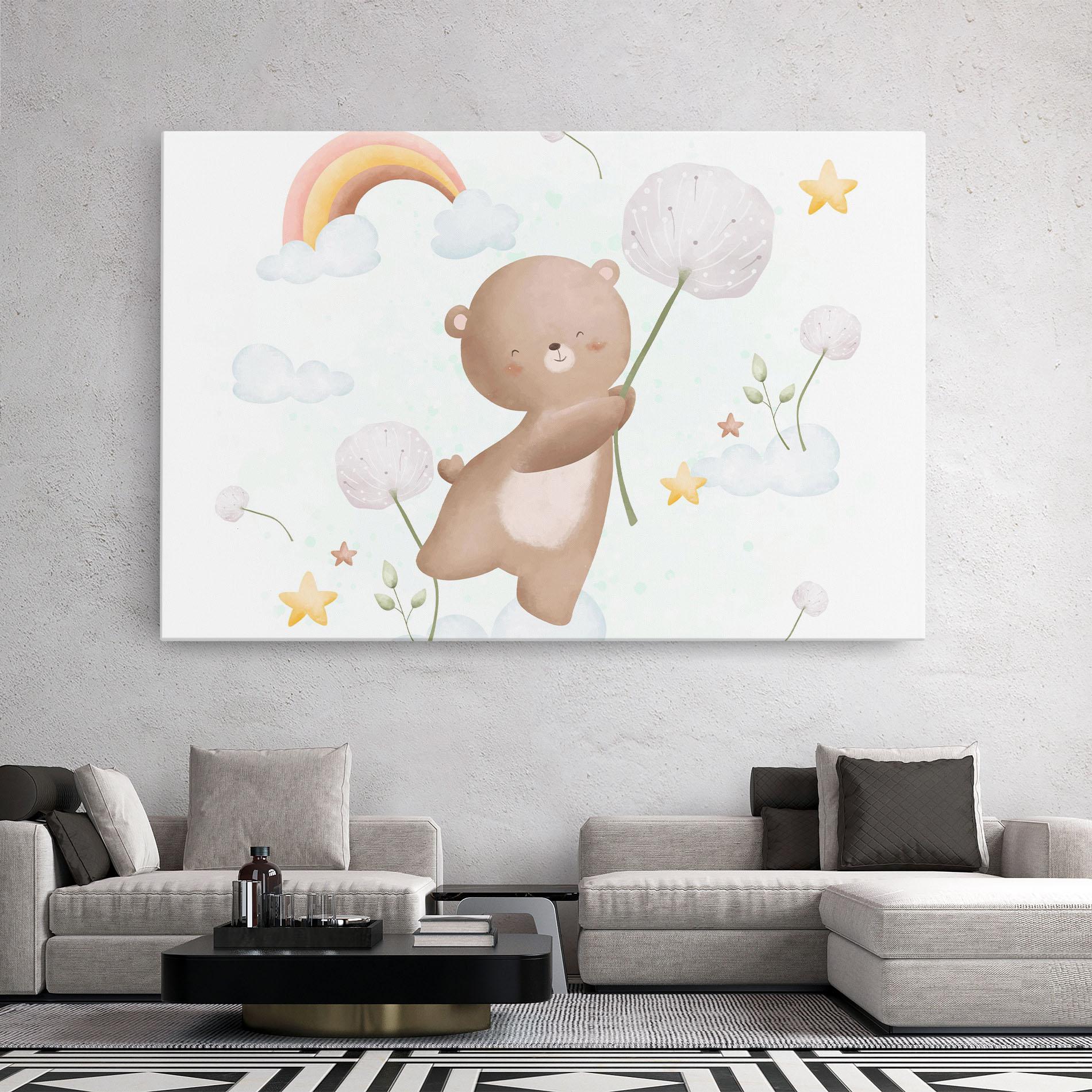 Vászonkép Bear Rainbow Art mockup 2