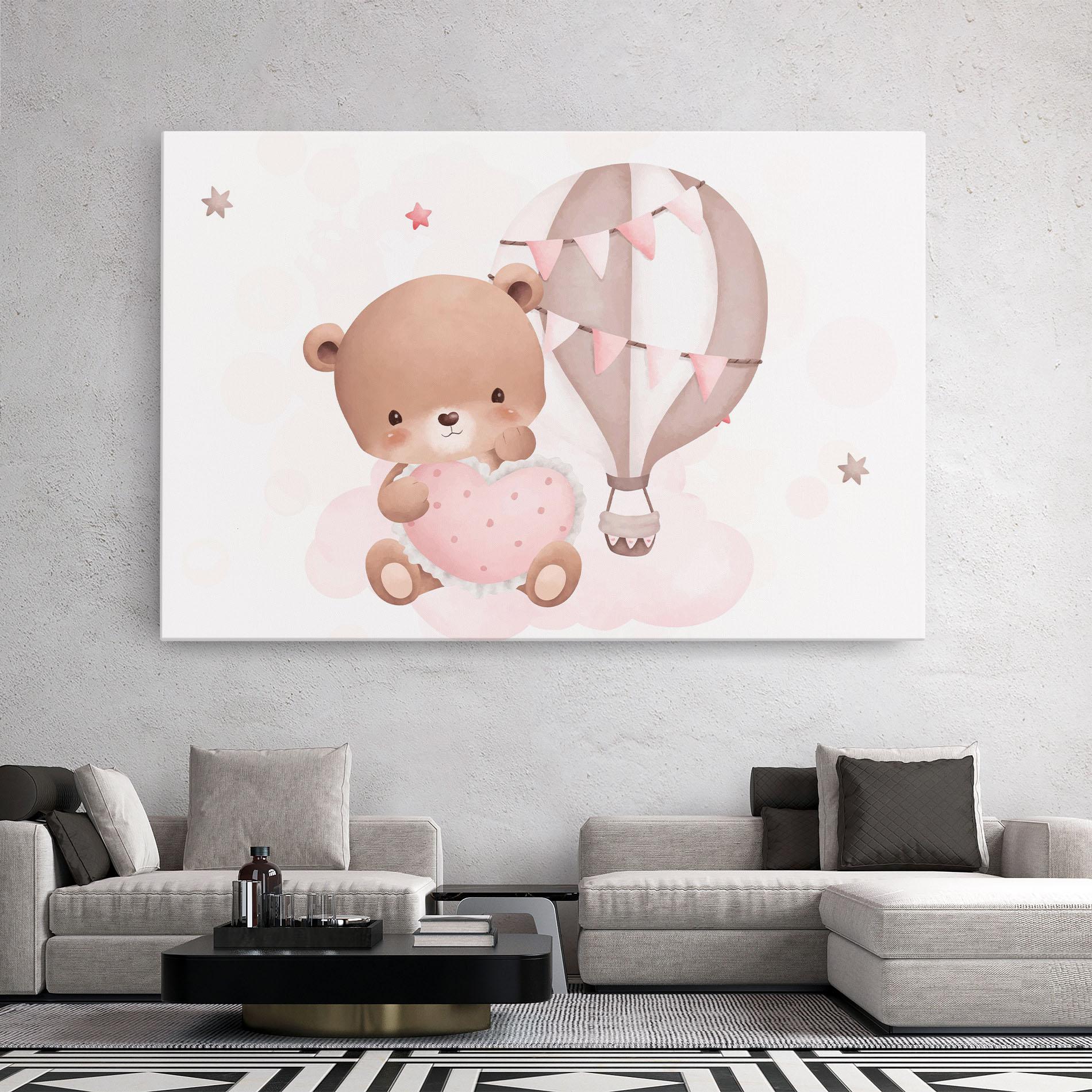 Vászonkép Pink Heart Bear mockup 2