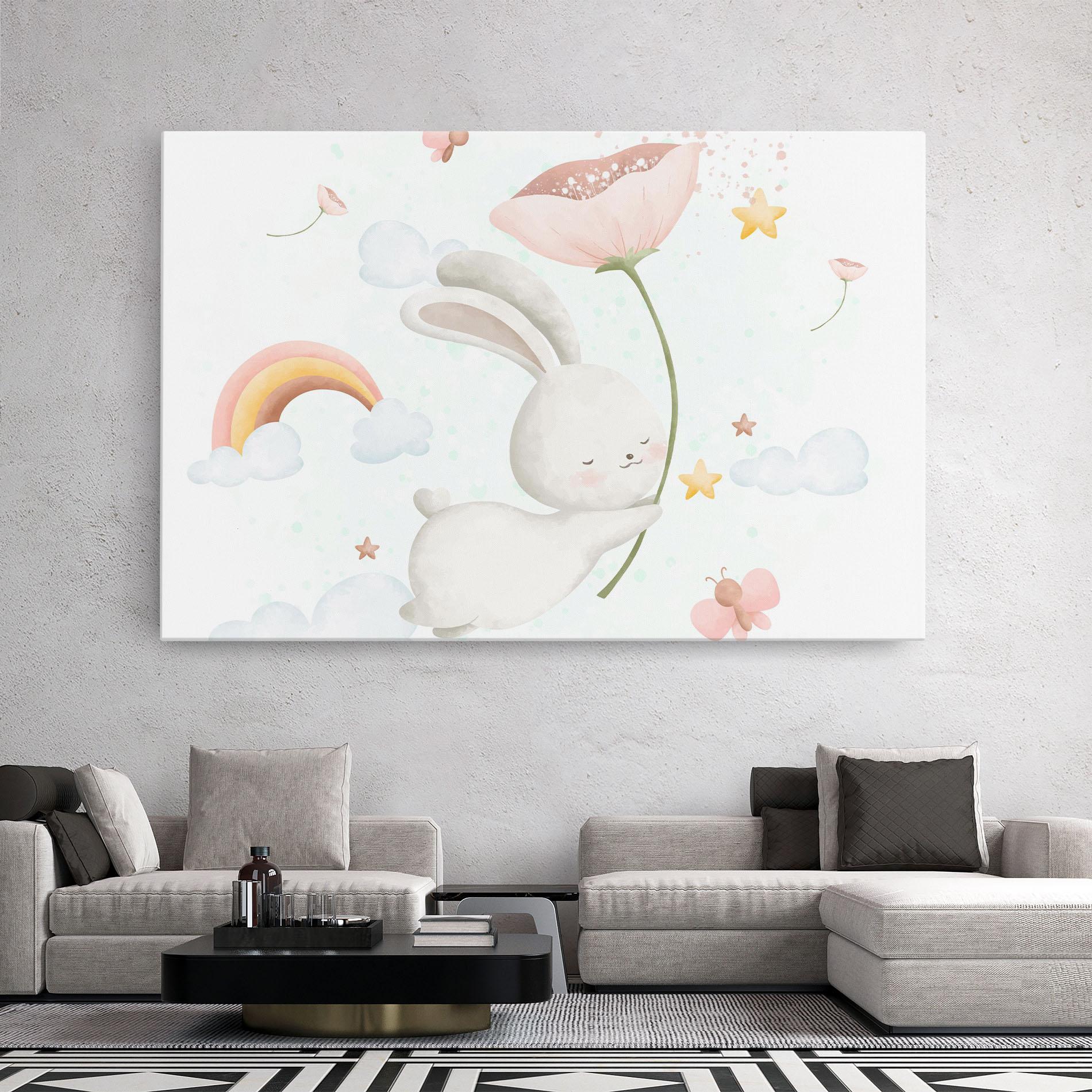 Vászonkép Spring Flower Bunny mockup 2