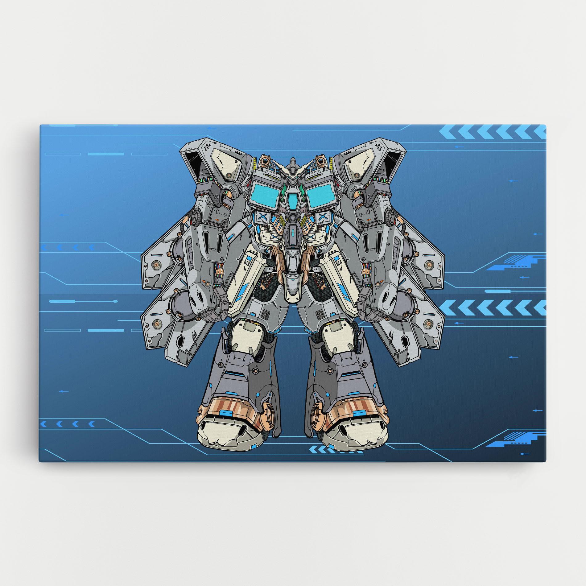 Vászonkép Blue Grey Robot mockup 0