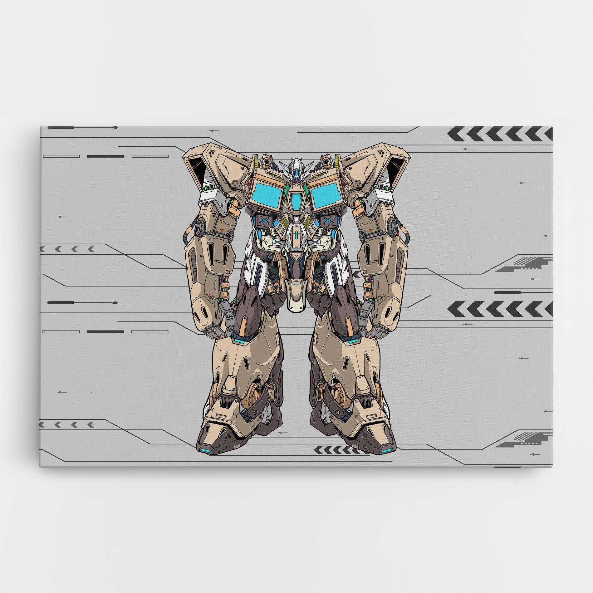 Vászonkép Cream Blue Robot mockup 0