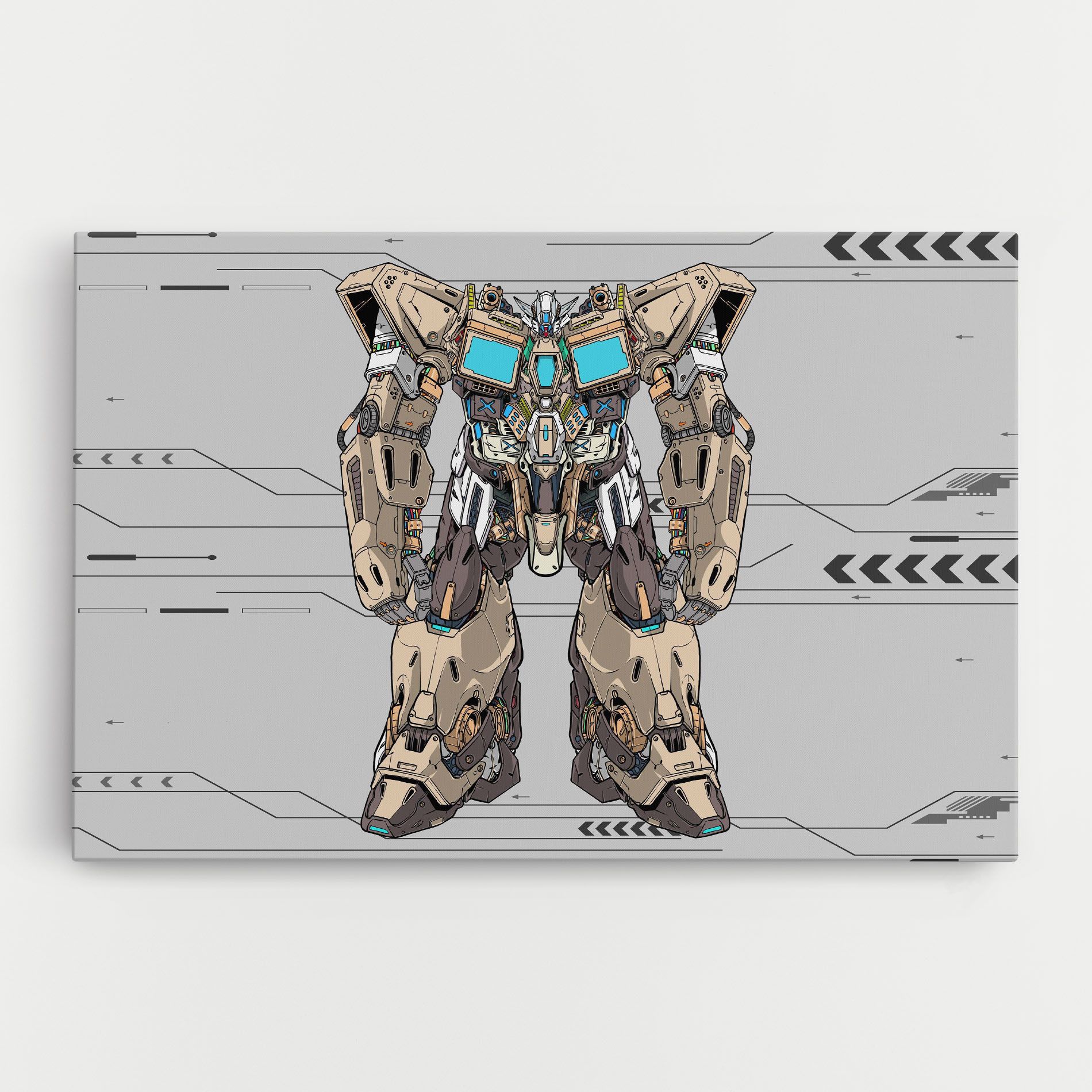 Cream Blue Robot mockup 0