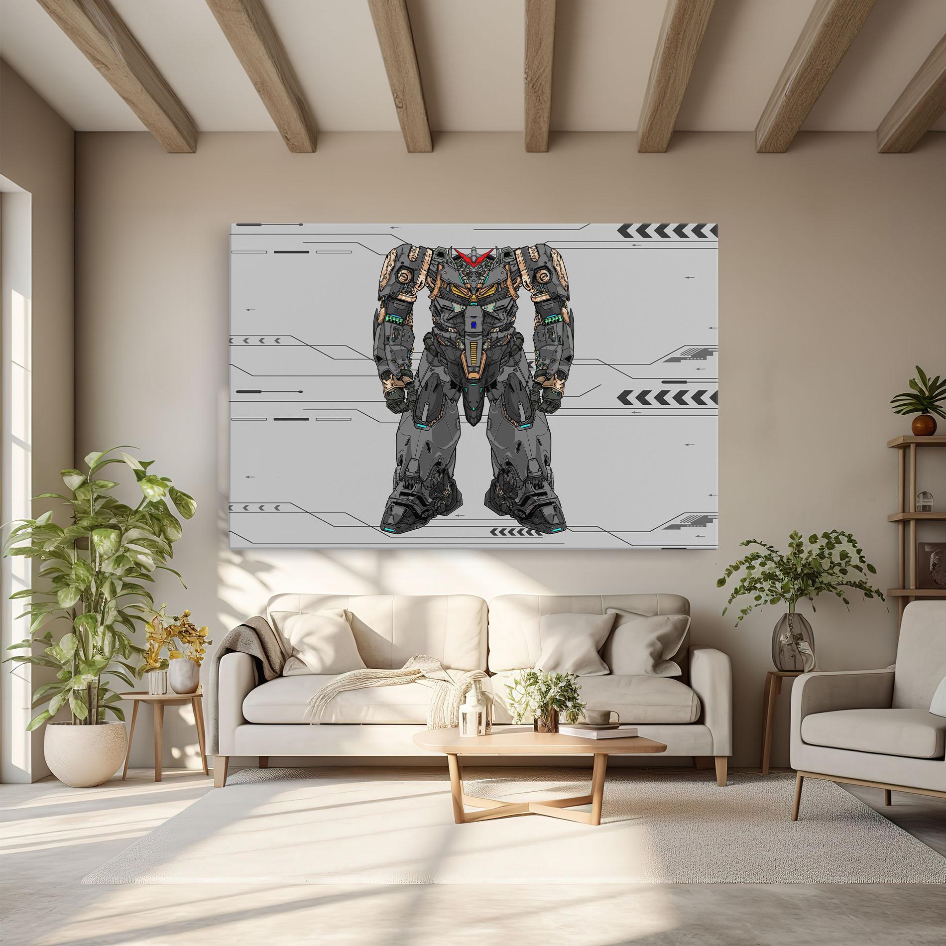 Vászonkép Big Grey Robot mockup 6