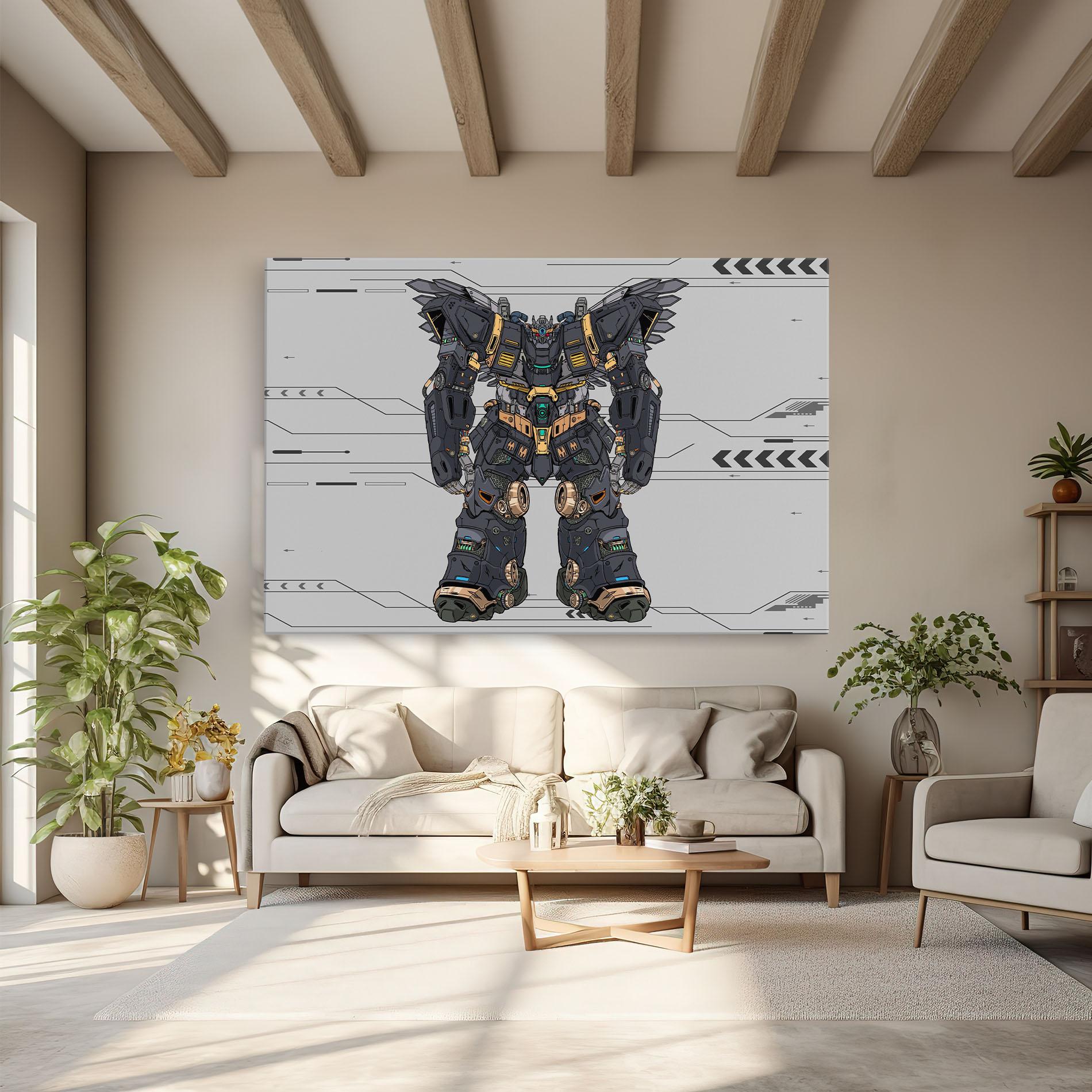 Vászonkép Grey Yelloy Robot mockup 6
