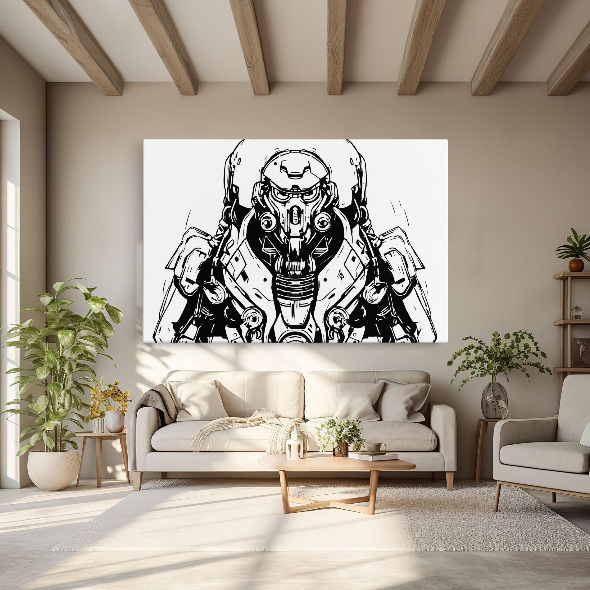 Vászonkép Military Robot mockup 6