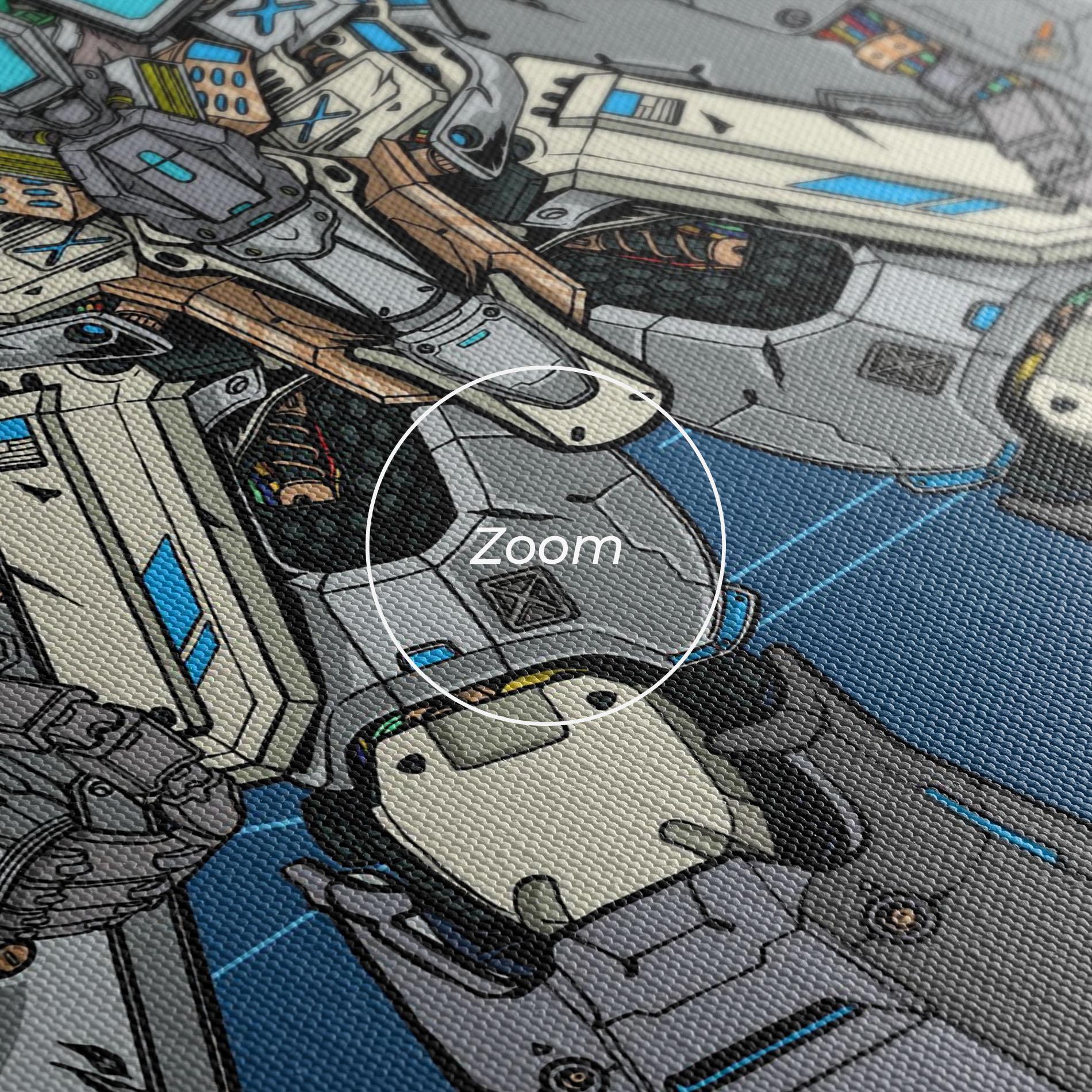 Vászonkép Blue Grey Robot mockup 3