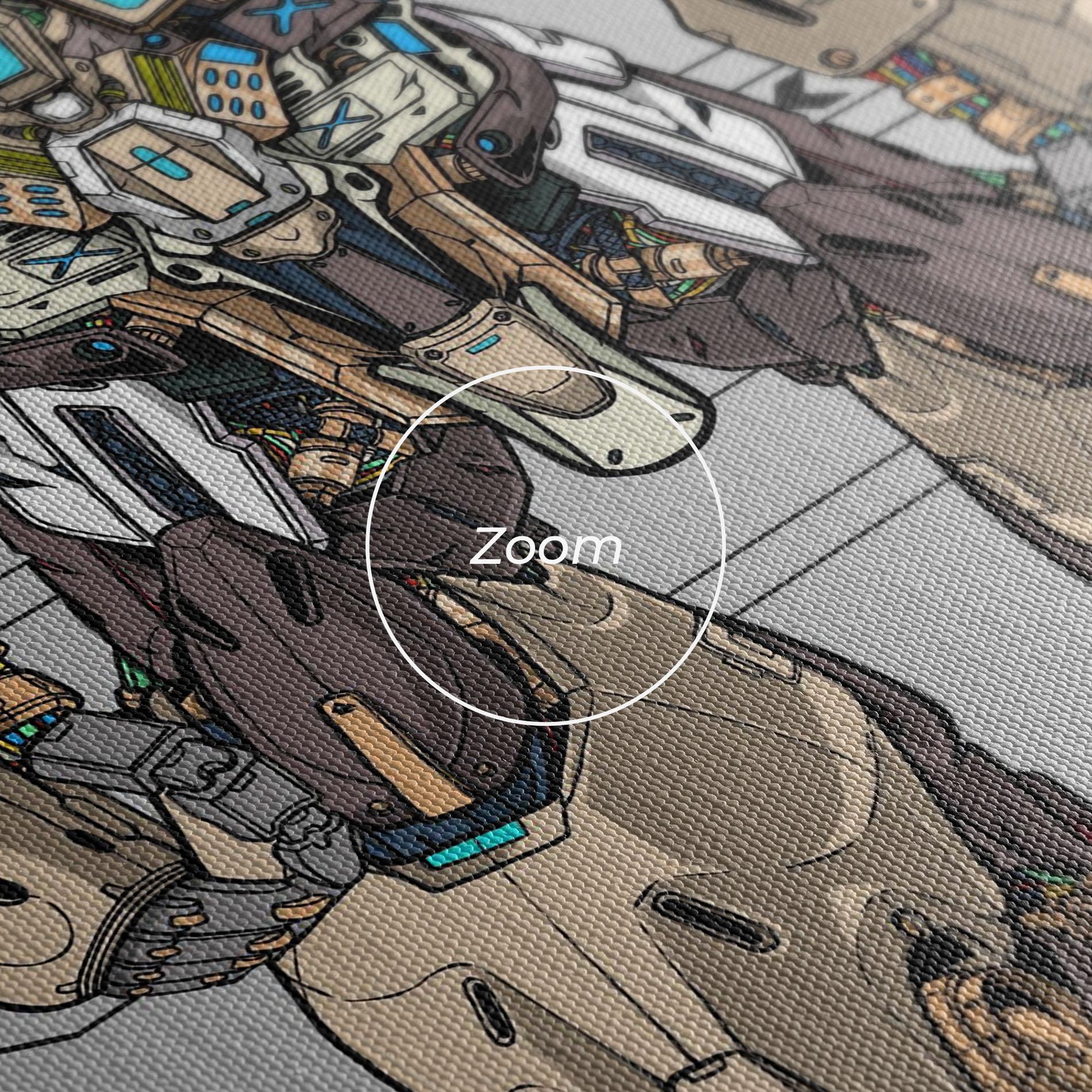 Vászonkép Cream Blue Robot mockup 3