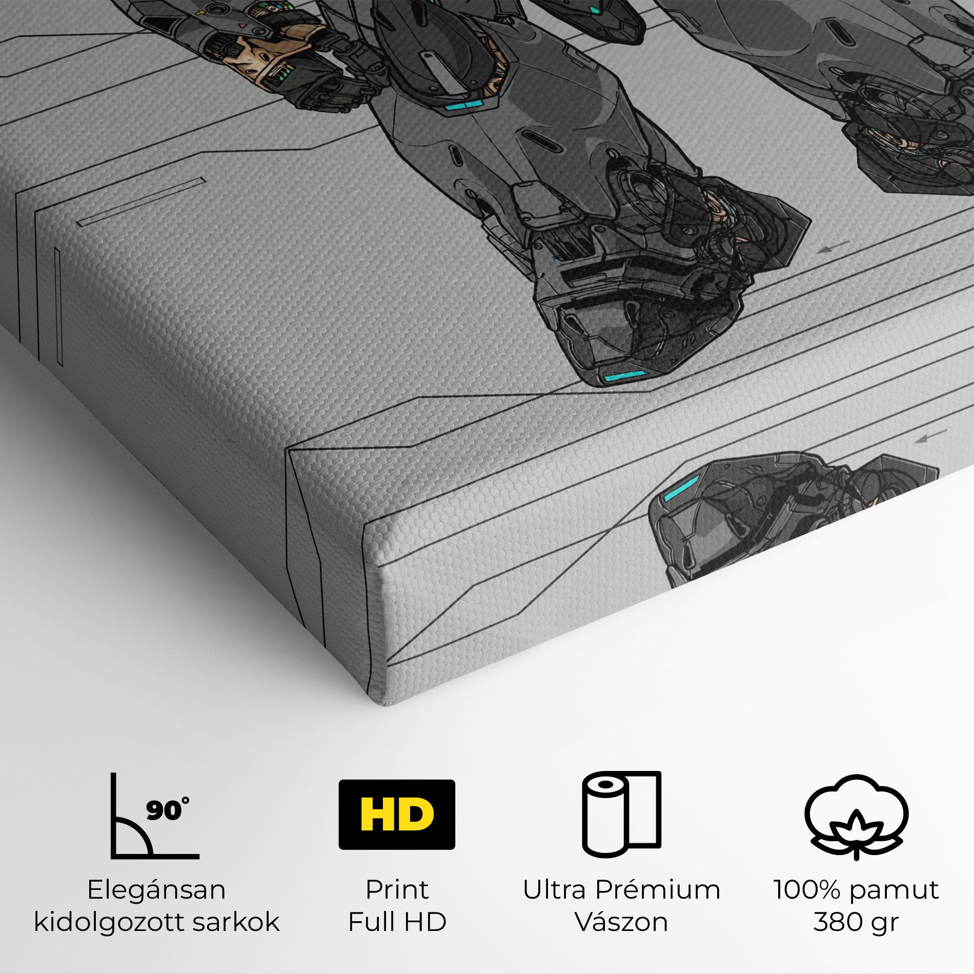 Vászonkép Big Grey Robot mockup 4