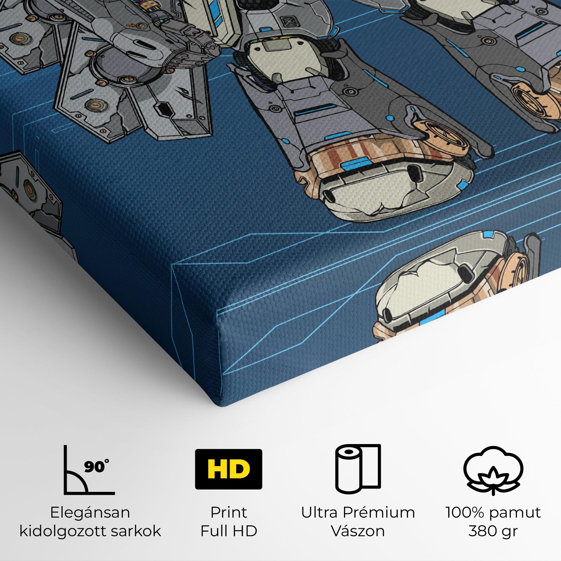 Vászonkép Blue Grey Robot mockup 4