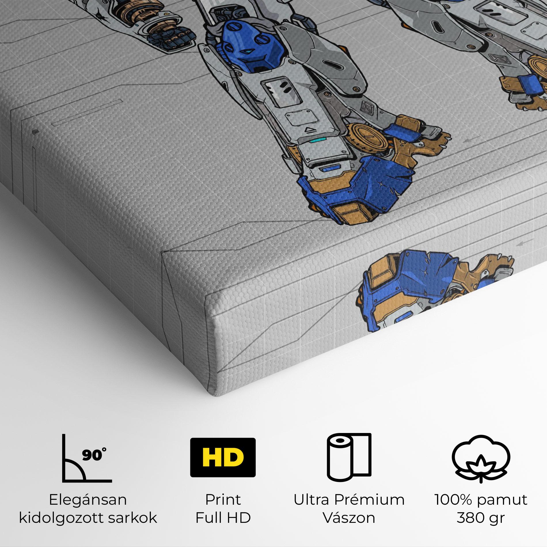 Vászonkép Blue Yellow Robot mockup 4