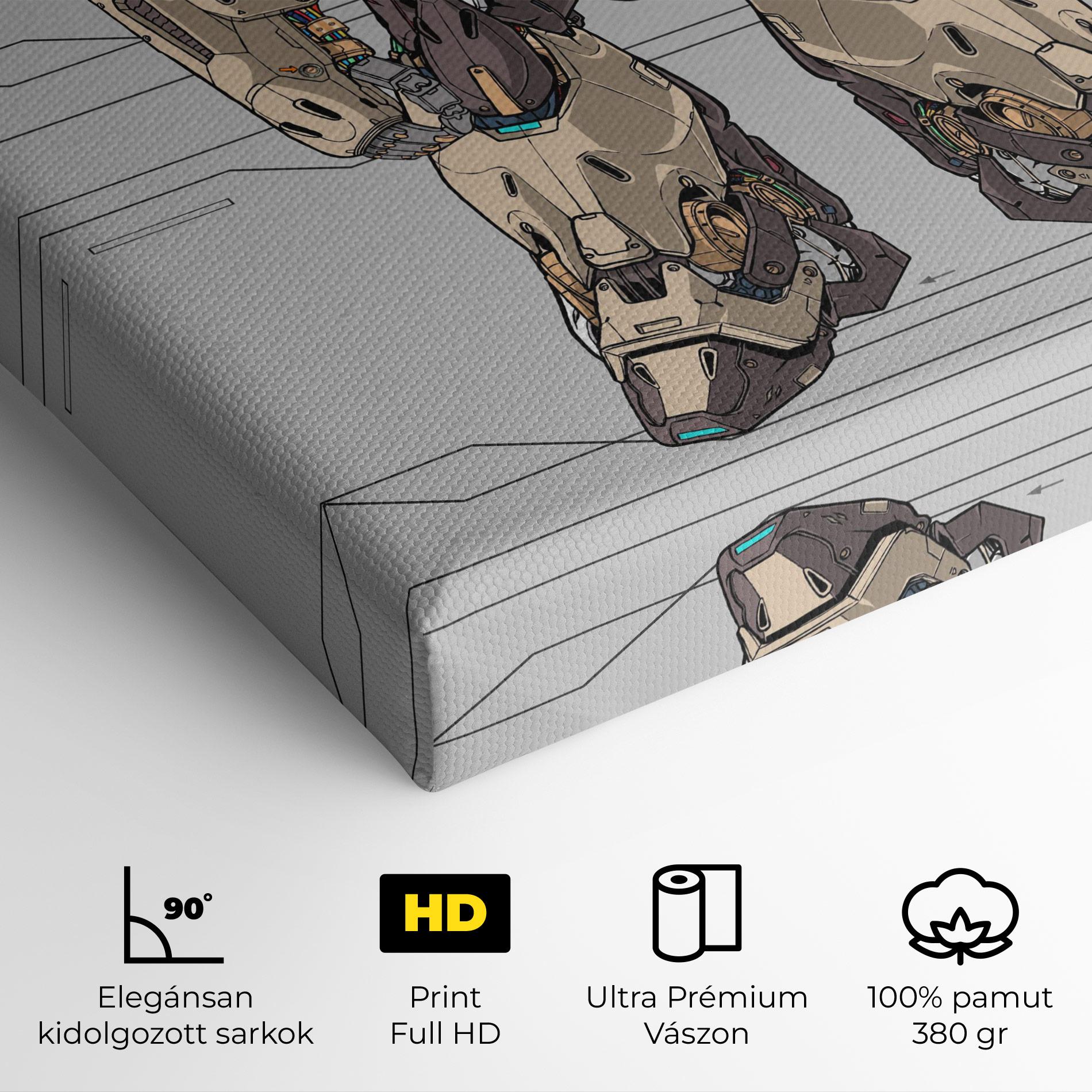 Vászonkép Cream Blue Robot mockup 4