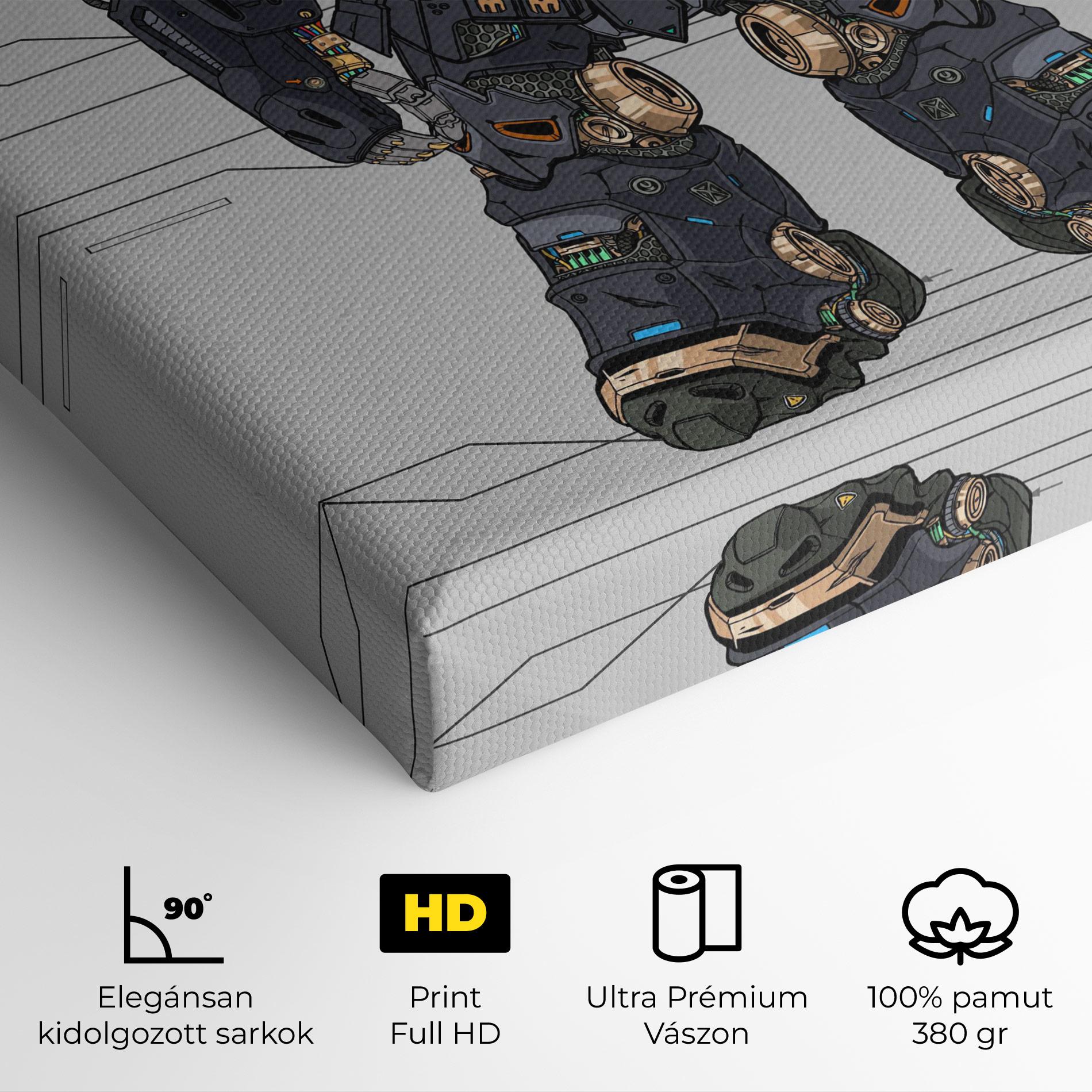 Vászonkép Grey Yelloy Robot mockup 4