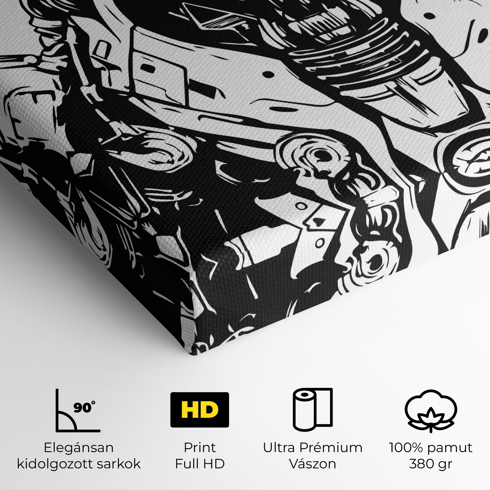 Vászonkép Military Robot mockup 4