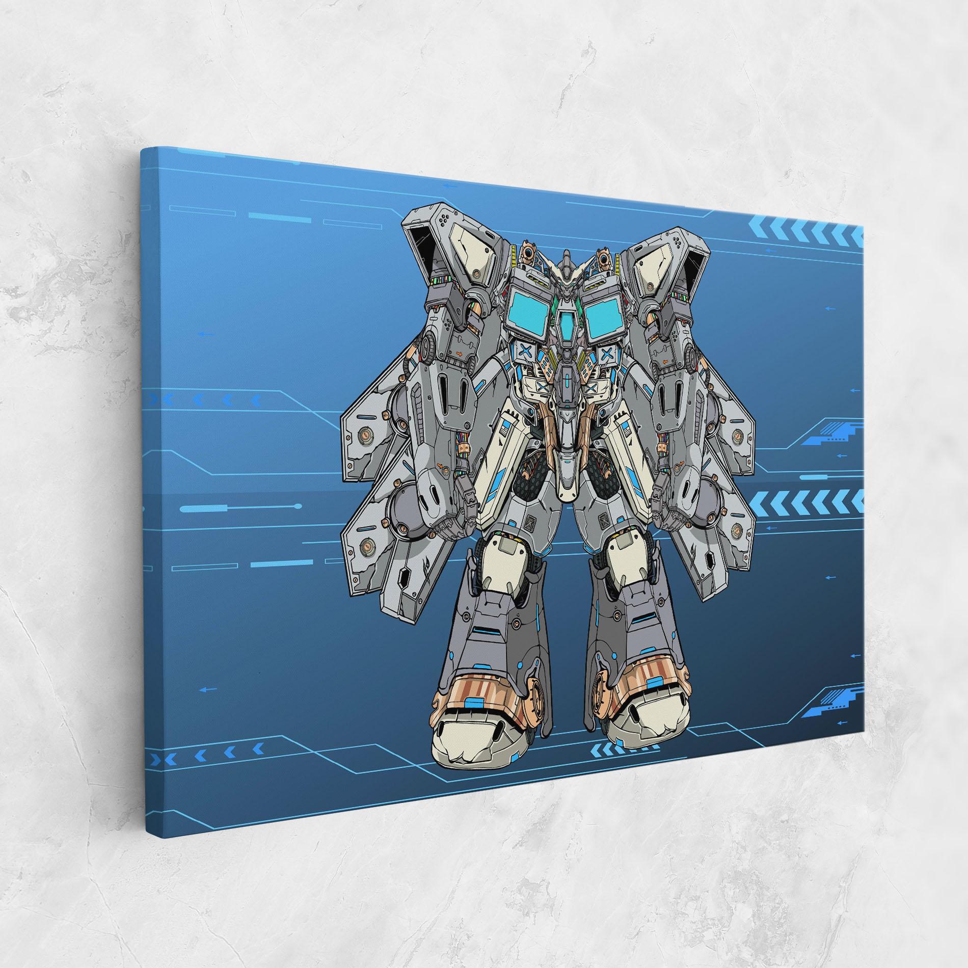 Vászonkép Blue Grey Robot mockup 1