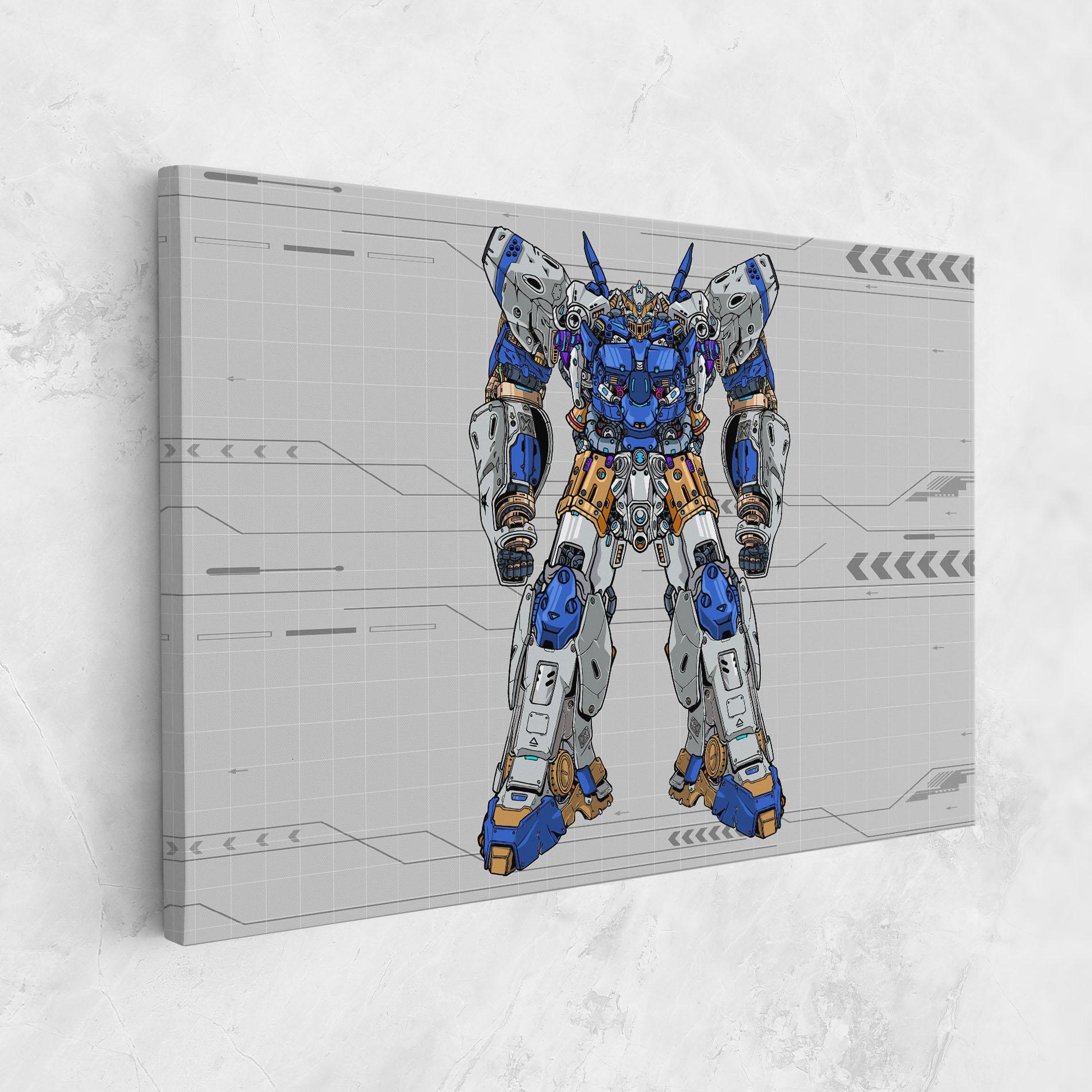 Vászonkép Blue Yellow Robot mockup 1