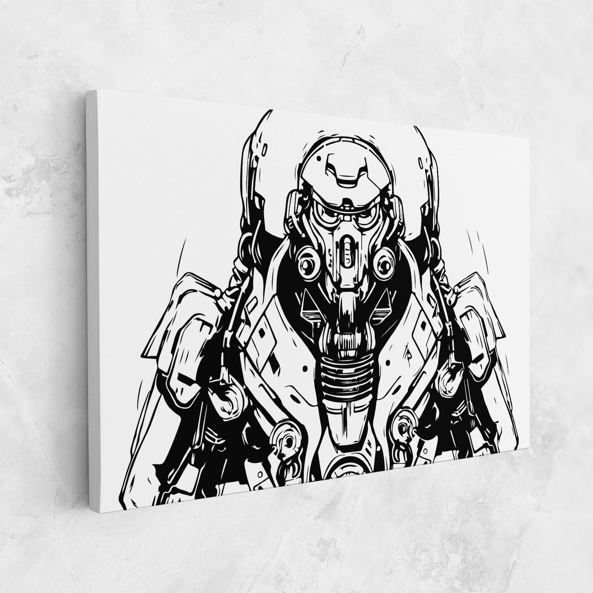 Vászonkép Military Robot mockup 1