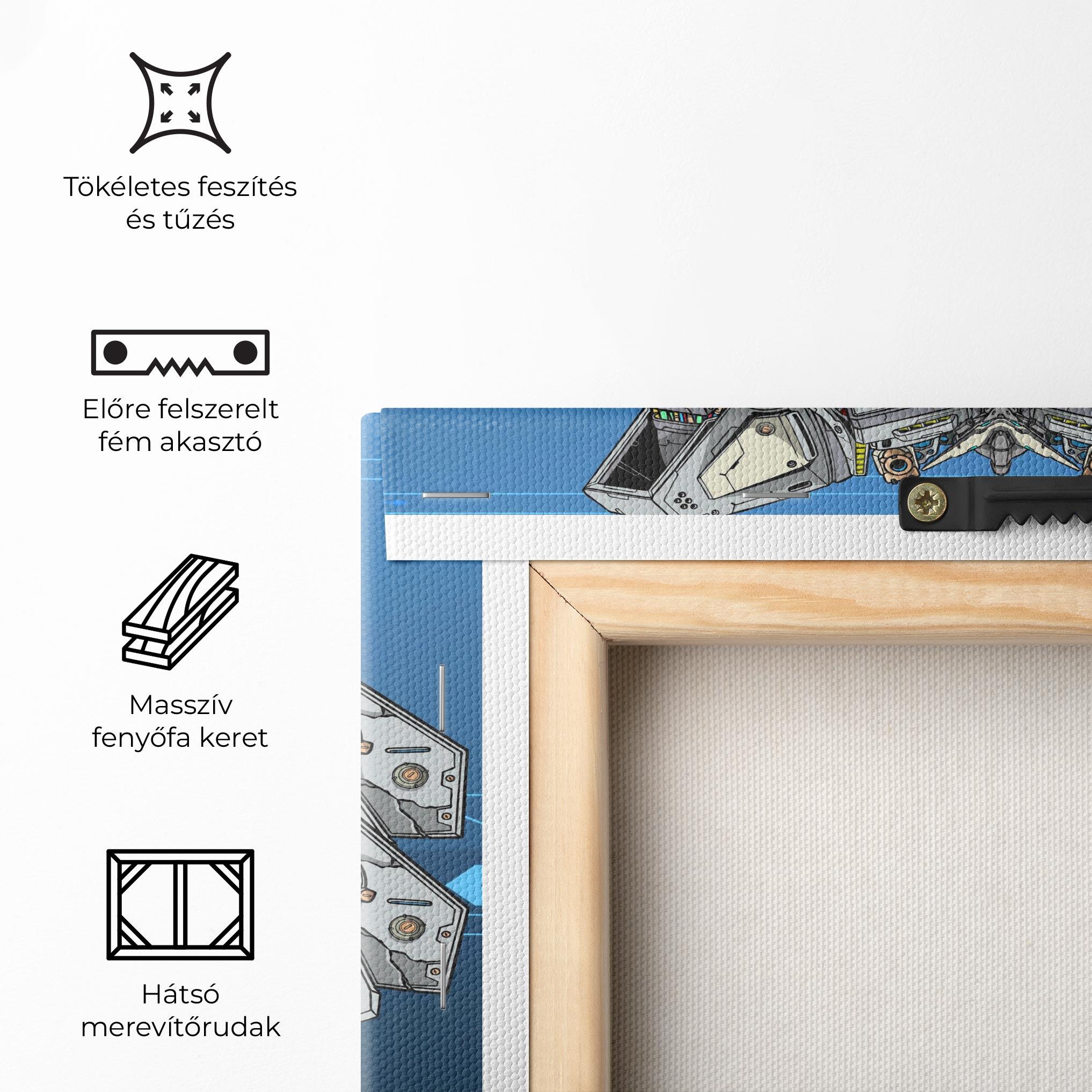 Vászonkép Blue Grey Robot mockup 5