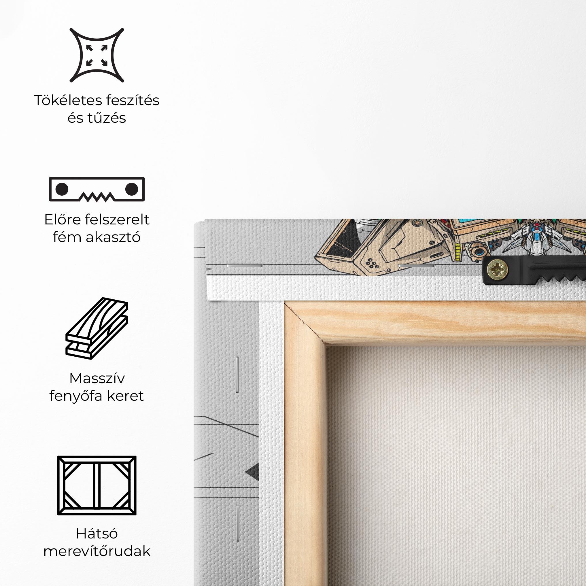 Vászonkép Cream Blue Robot mockup 5