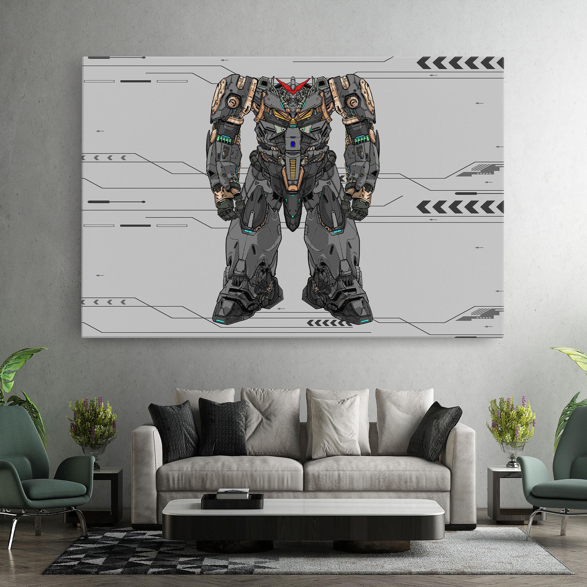 Vászonkép Big Grey Robot mockup 7