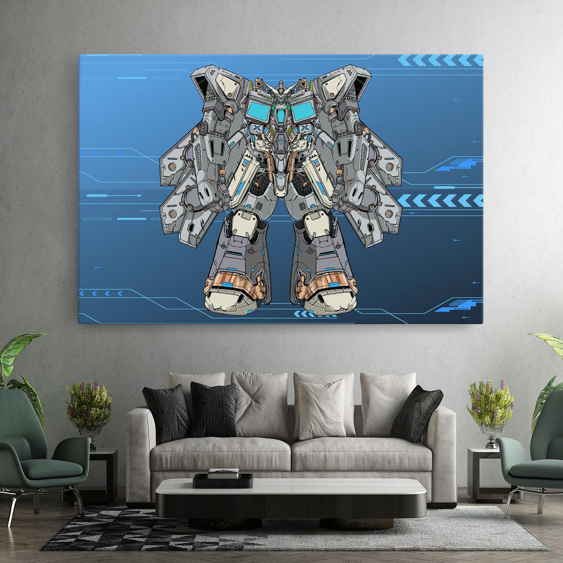 Vászonkép Blue Grey Robot mockup 7