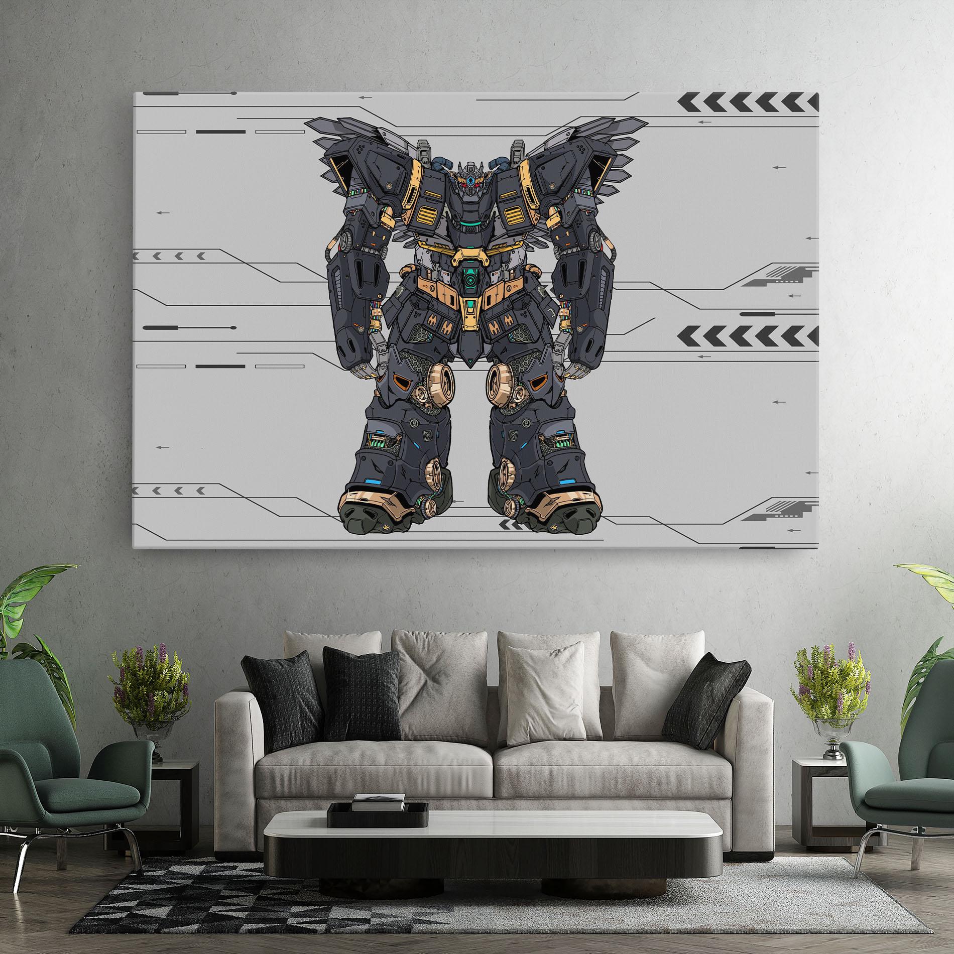 Vászonkép Grey Yelloy Robot mockup 7