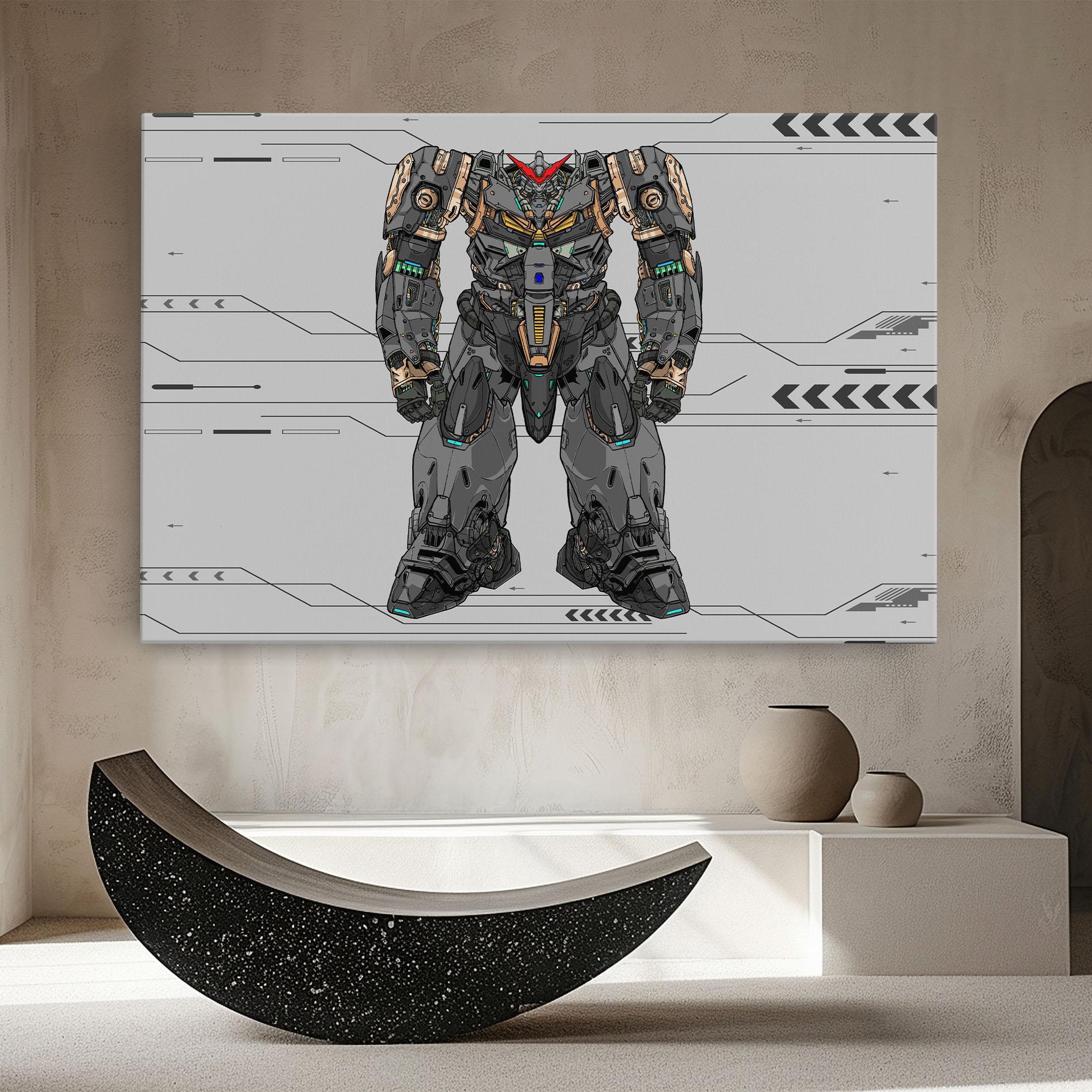 Vászonkép Big Grey Robot mockup 8