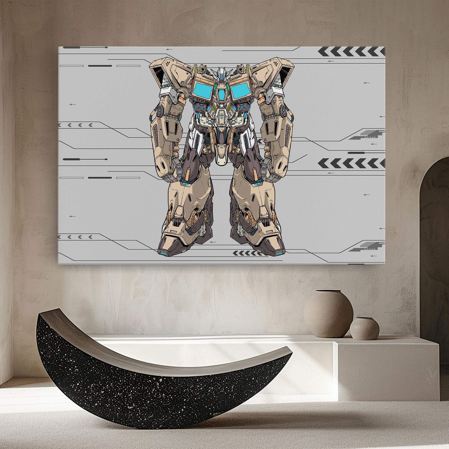 Vászonkép Cream Blue Robot mockup 8