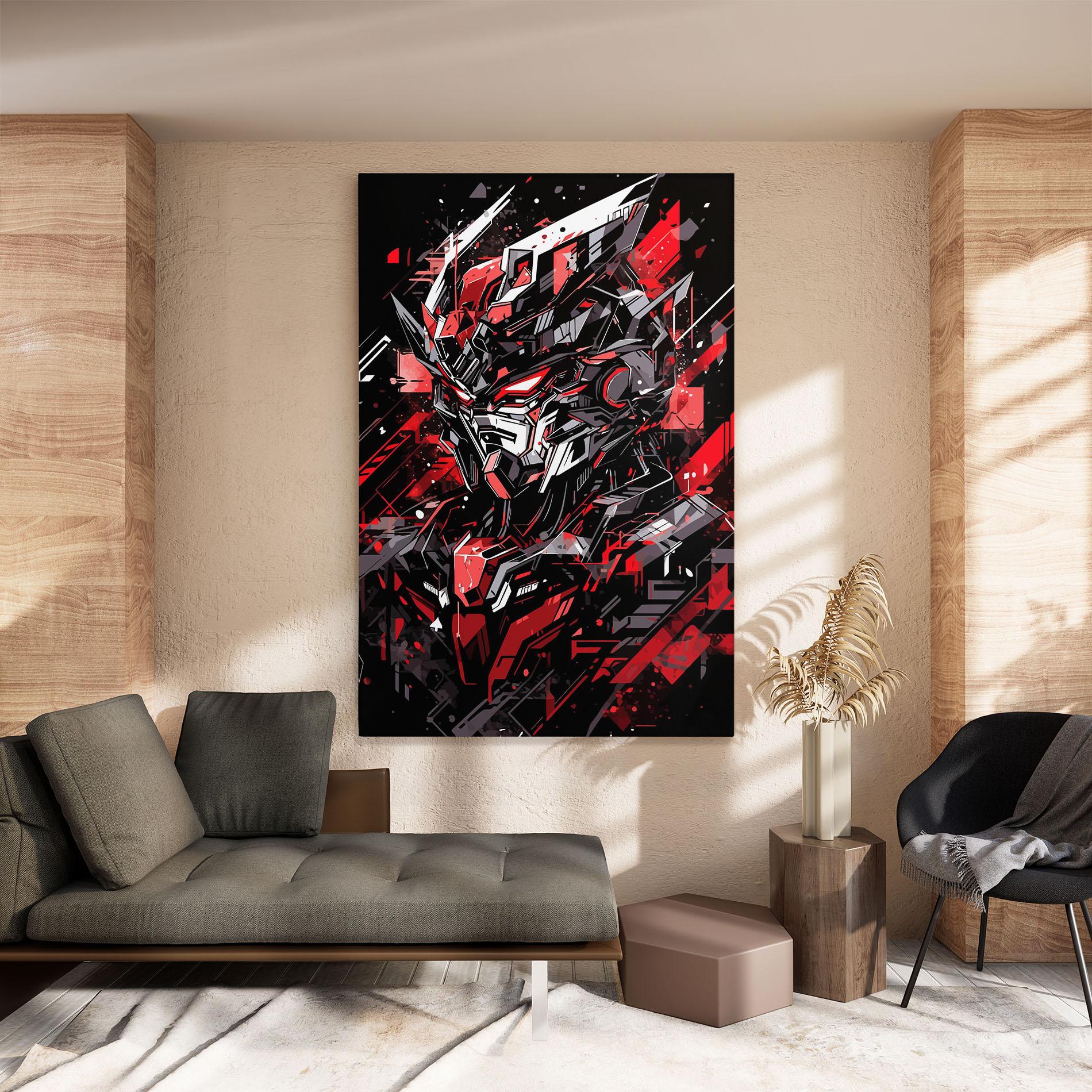 Vászonkép Red Grey Robot mockup 8