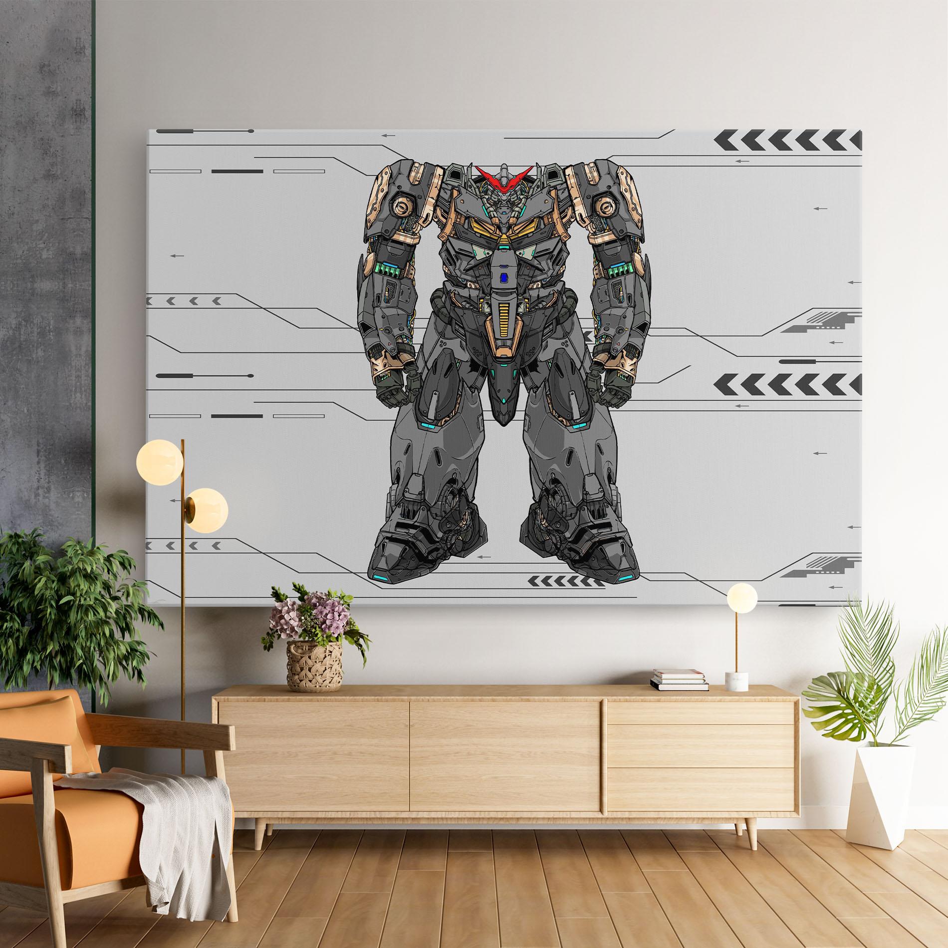 Vászonkép Big Grey Robot mockup 9
