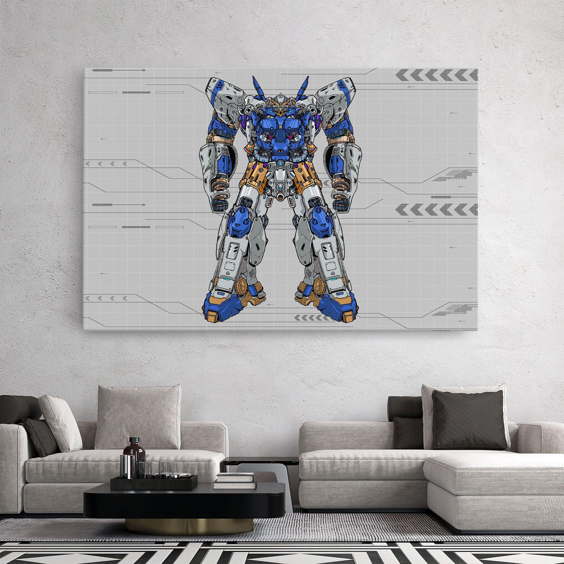 Vászonkép Blue Yellow Robot mockup 2