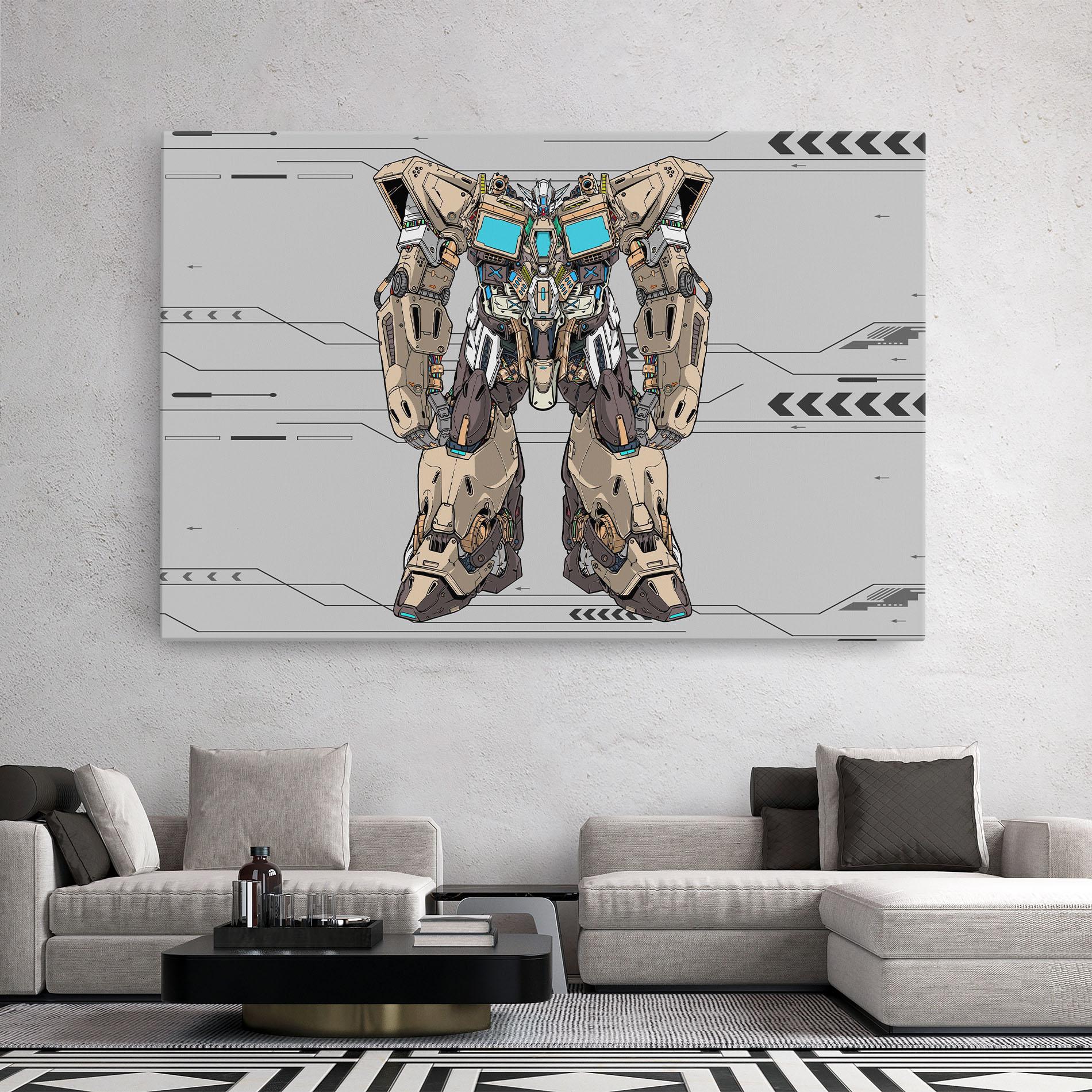 Vászonkép Cream Blue Robot mockup 2