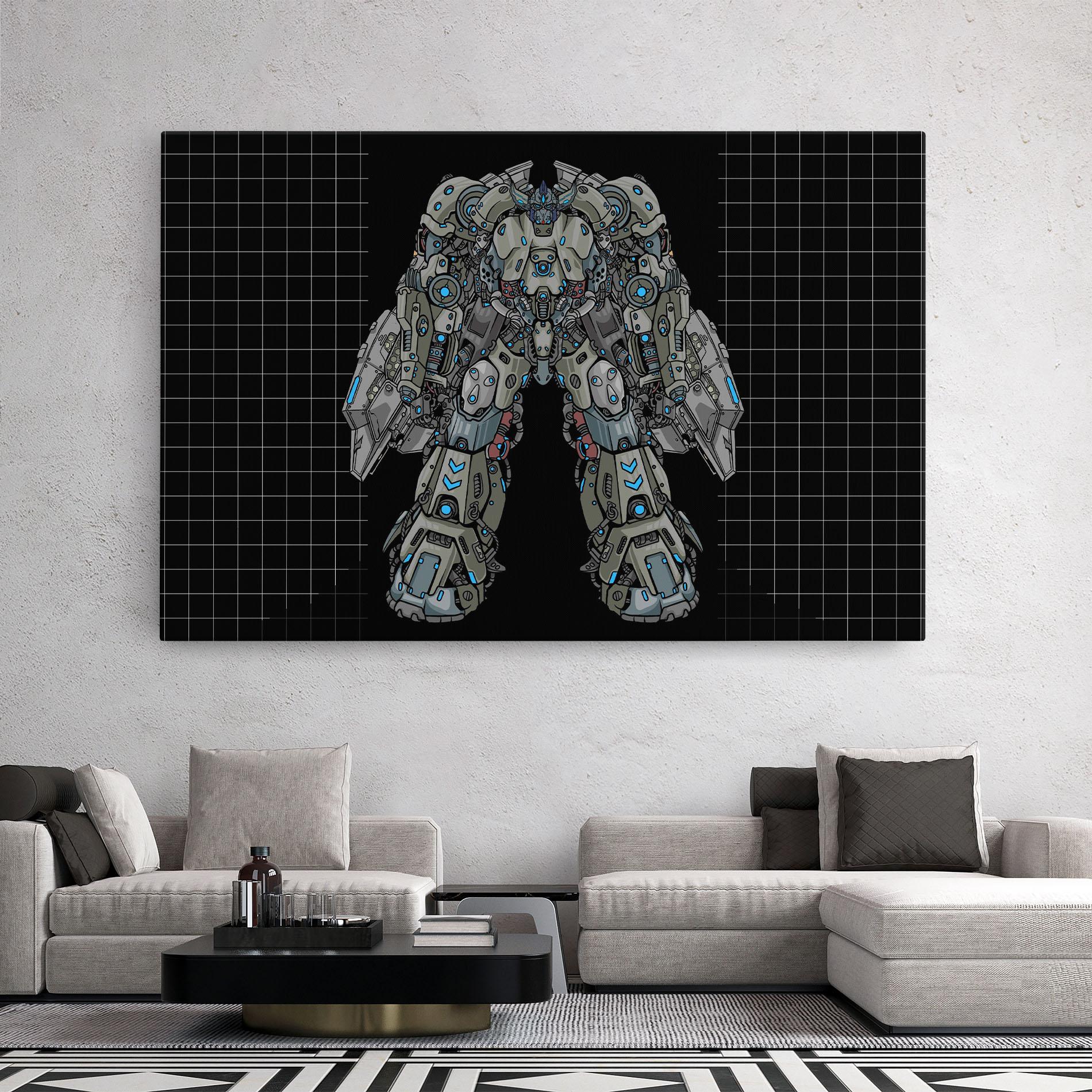 Vászonkép Grey Blue Robot mockup 2